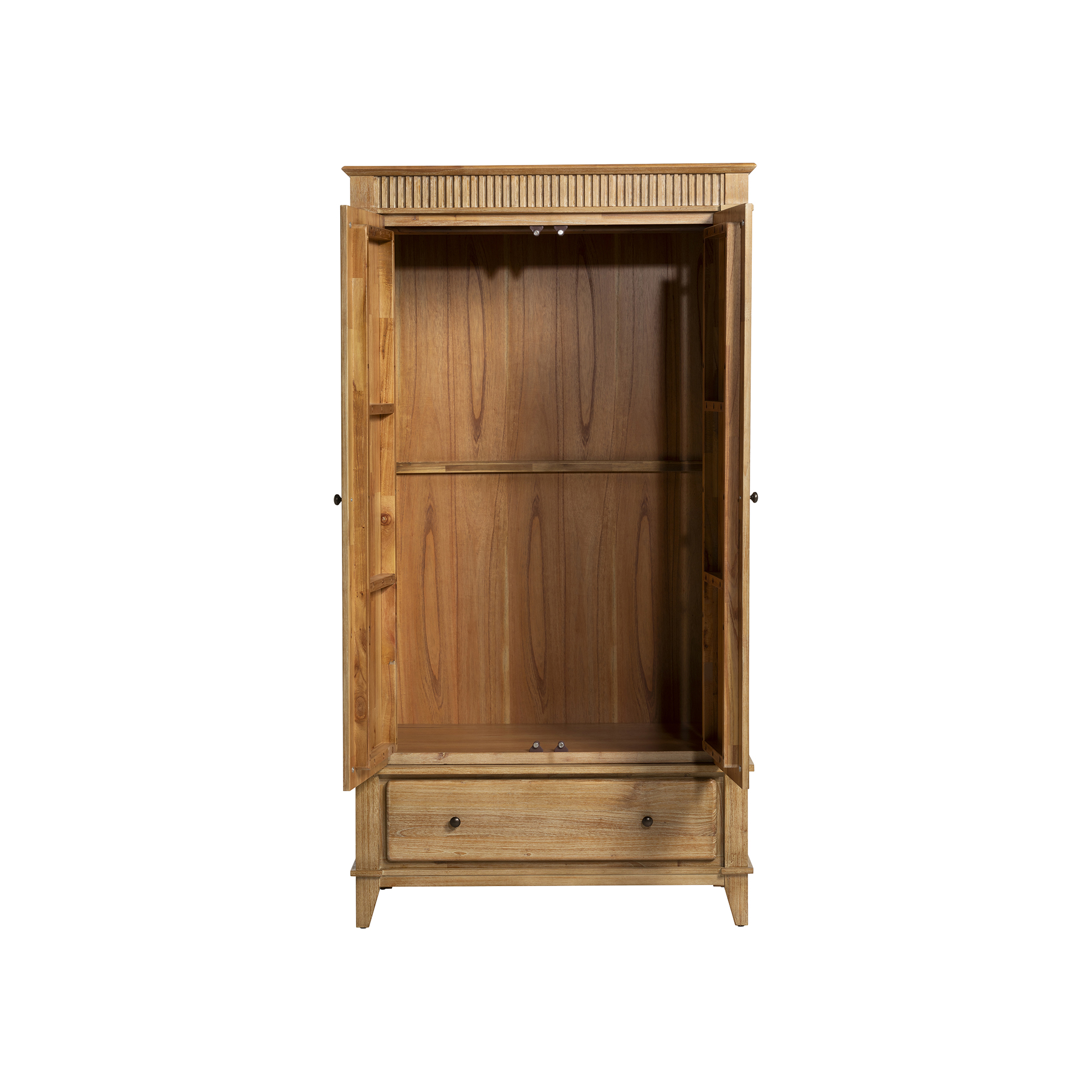 Selene Brown Mindi Wood 2 Door Wardrobe, Golden Oak Mindi wood