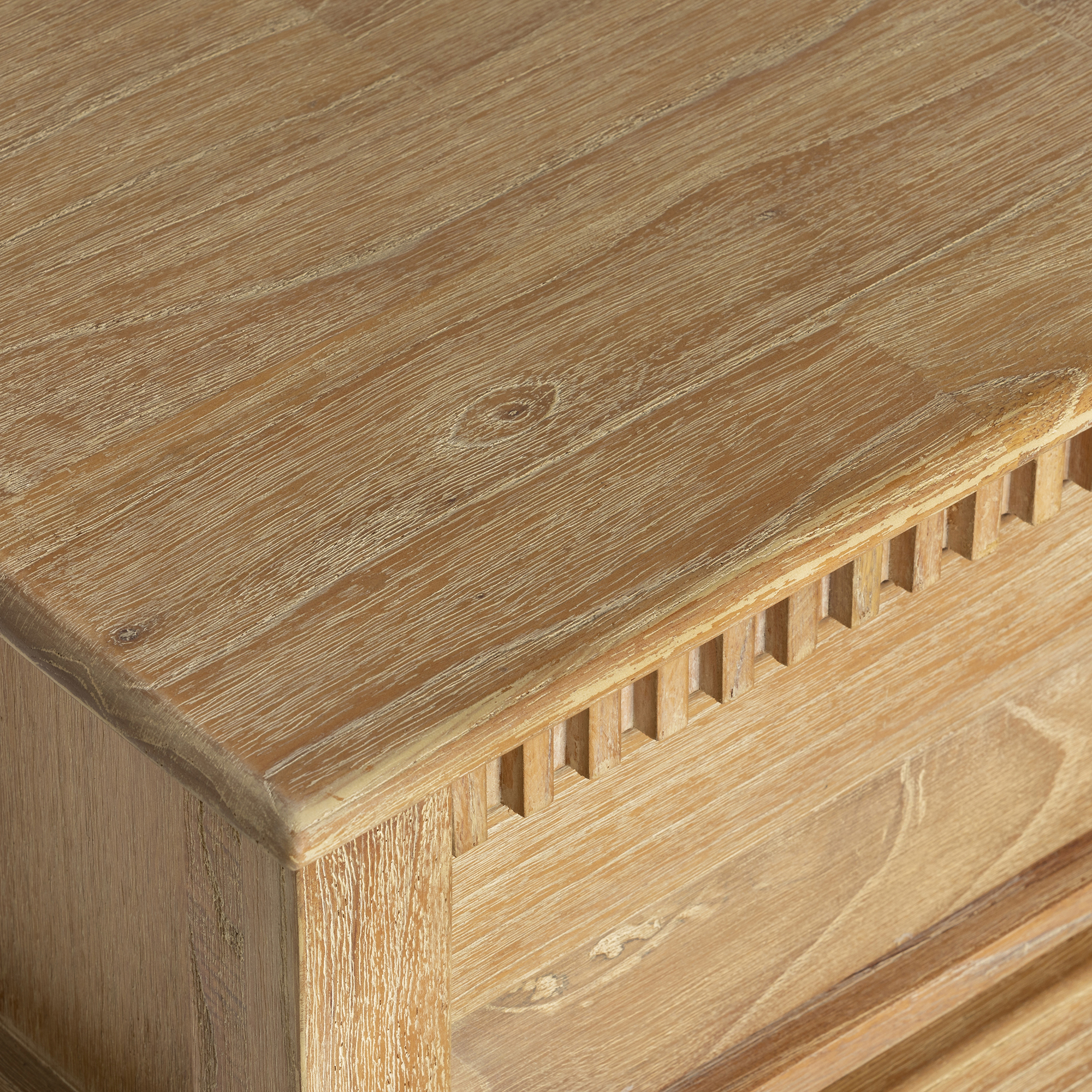 Selene Brown Mindi Wood 7 Drawer Chest, Golden oak Mindi wood