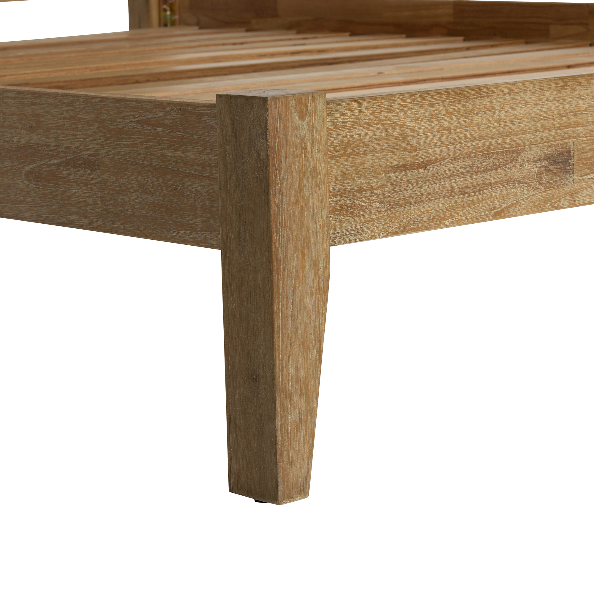 Selene Brown Mindi Wood King Bed Frame, Golden Oak Mindi wood