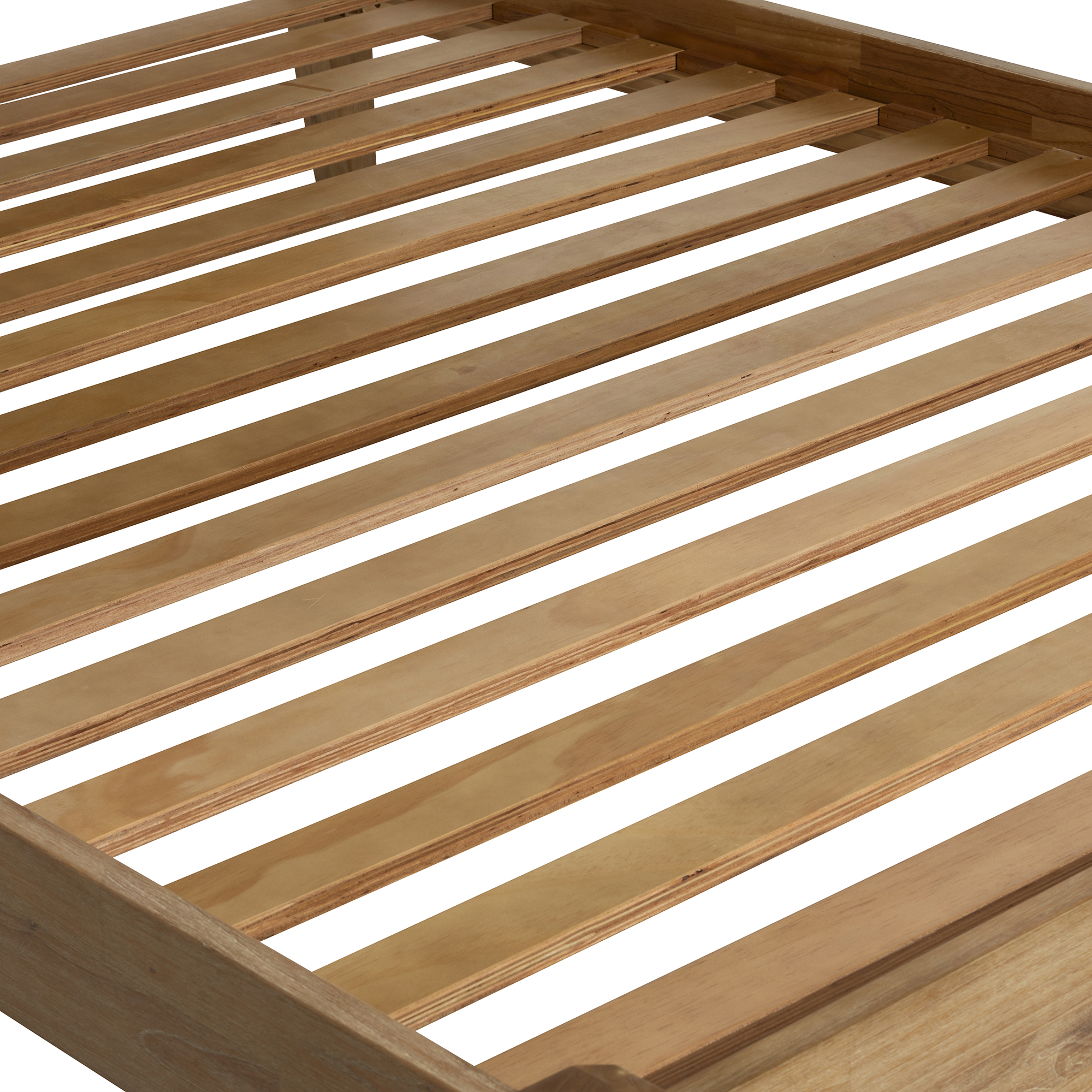 Selene Brown Mindi Wood Super King Bed Frame, Golden Oak Mindi wood