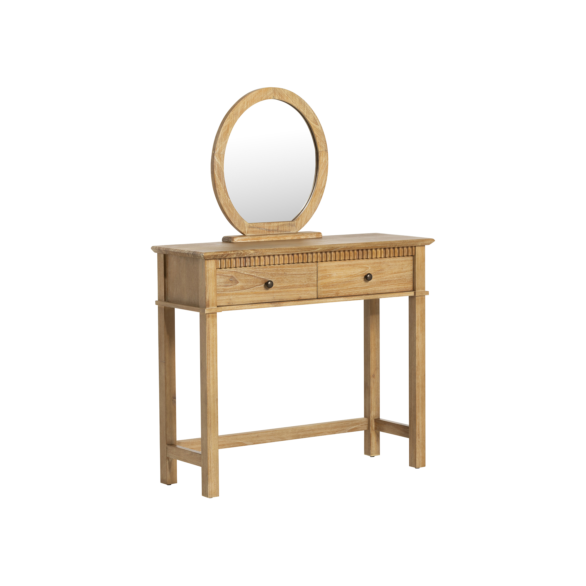 Selene Brown Mindi Wood Dressing Table Mirror, Golden oak Mindi wood