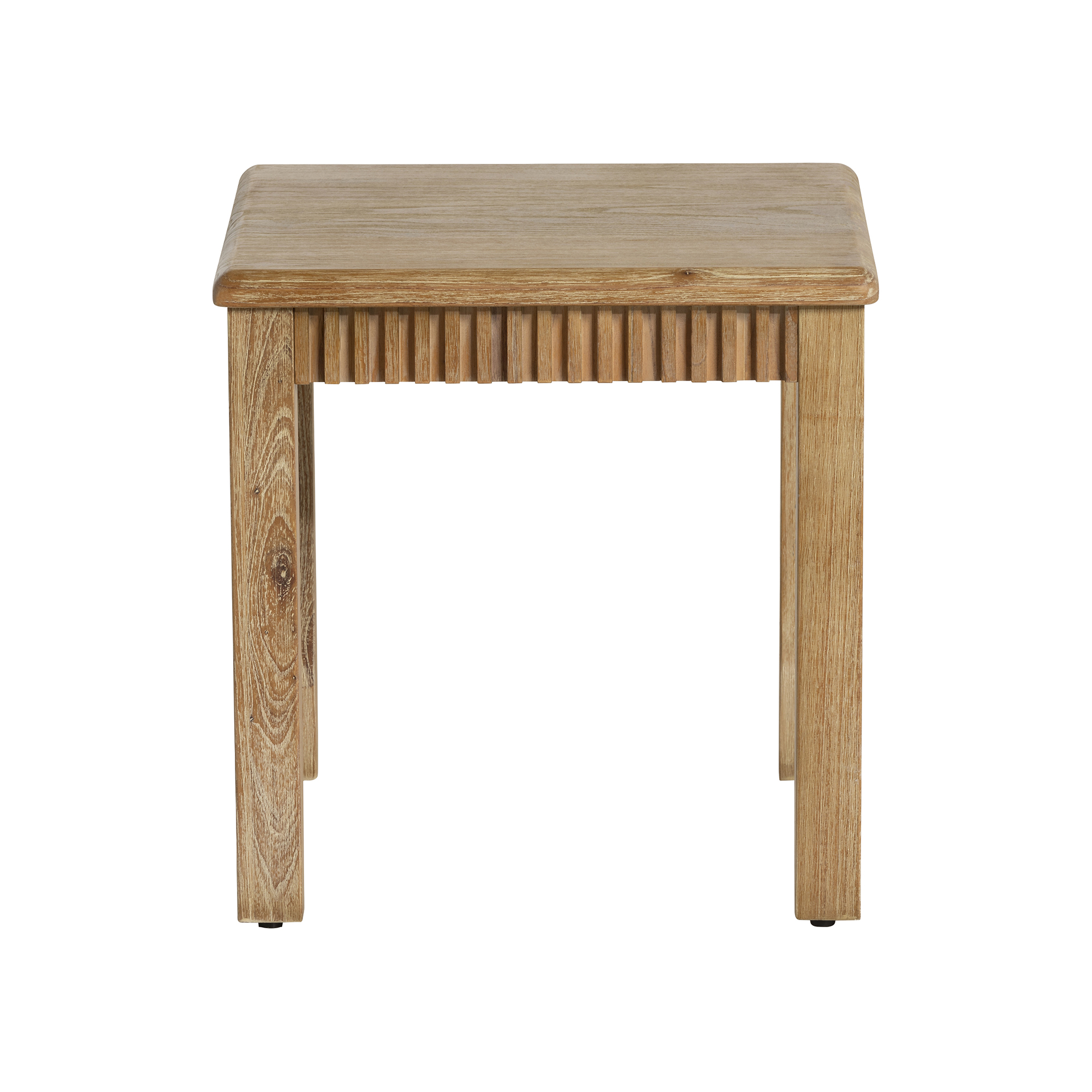 Selene Brown Mindi Wood Stool, Golden oak Mindi wood