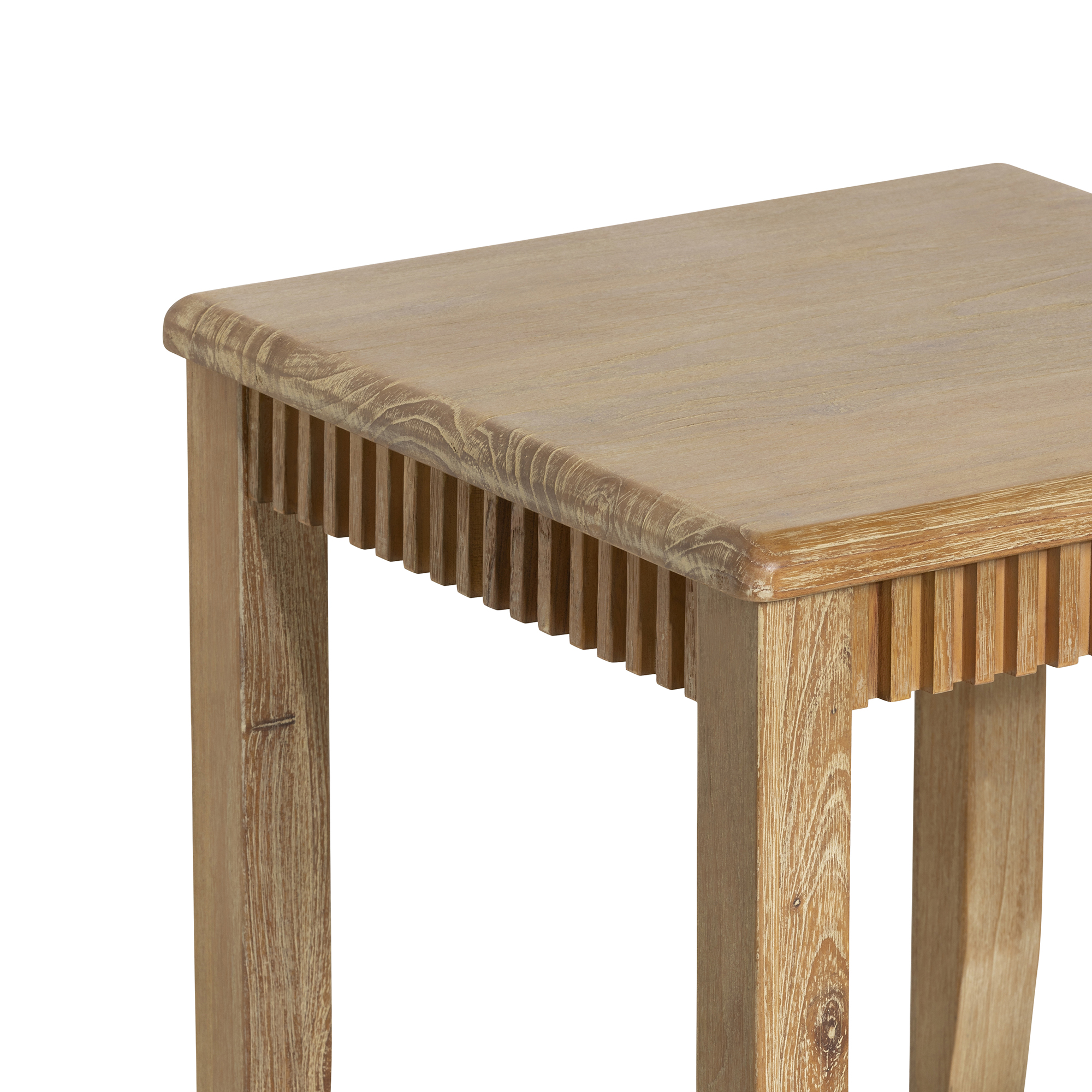 Selene Brown Mindi Wood Stool, Golden oak Mindi wood
