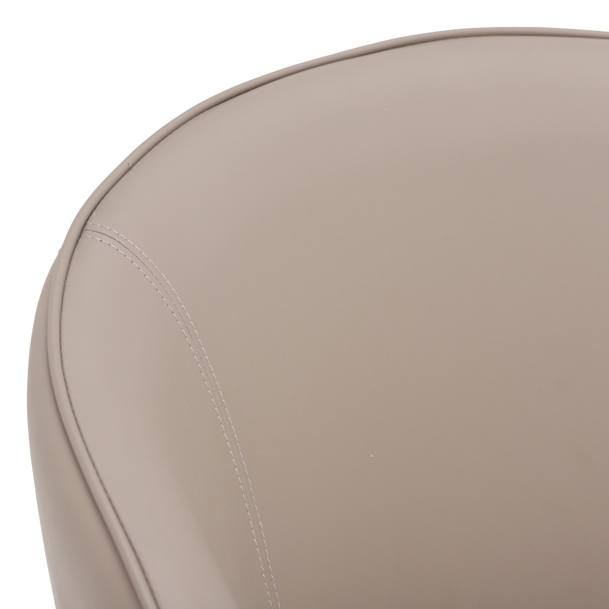 Quebec Taupe Faux Leather Curved Dining Tub Chair, Taupe Faux Leather and Black Legs