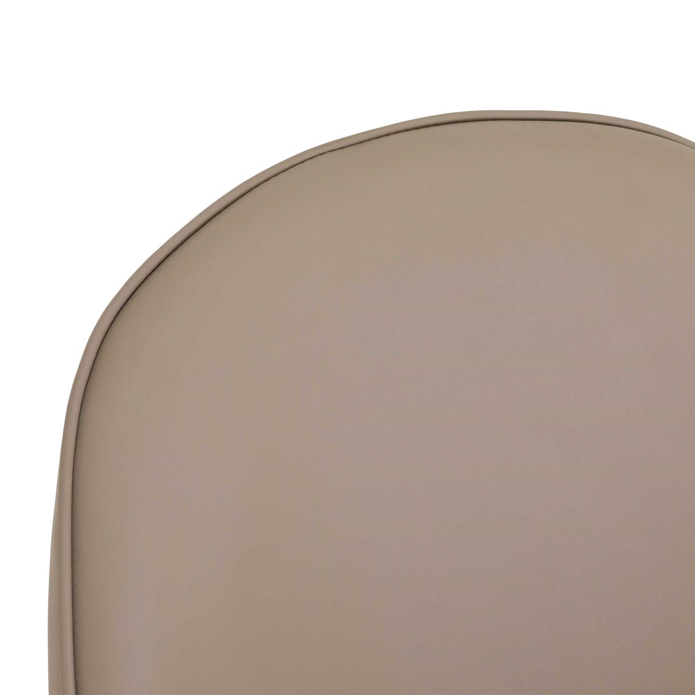 Quebec Taupe Faux Leather Curved Dining Chair, Taupe Faux Leather and Black Legs