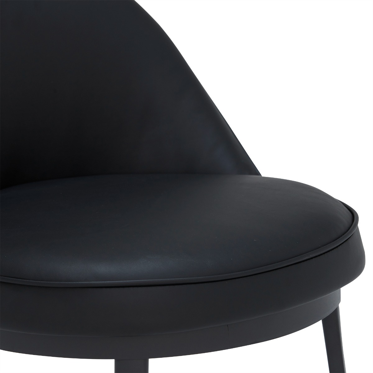 Quebec Black Faux Leather Counter Stool, Black Faux Leather And Black Legs