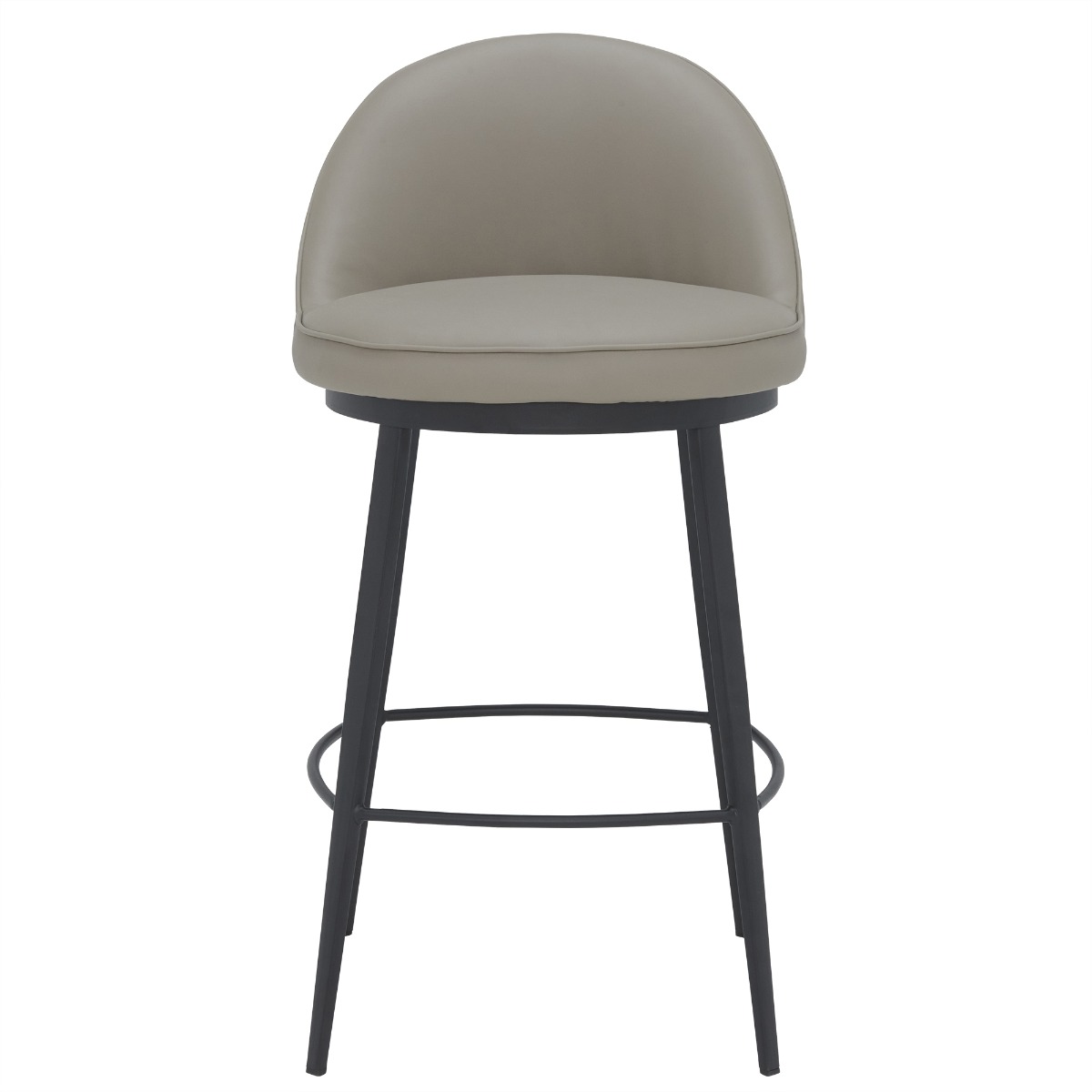 Quebec Taupe Faux Leather Counter Stool, Taupe Faux Leather And Black Legs