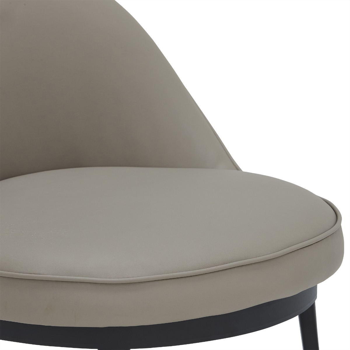 Quebec Taupe Faux Leather Counter Stool, Taupe Faux Leather And Black Legs