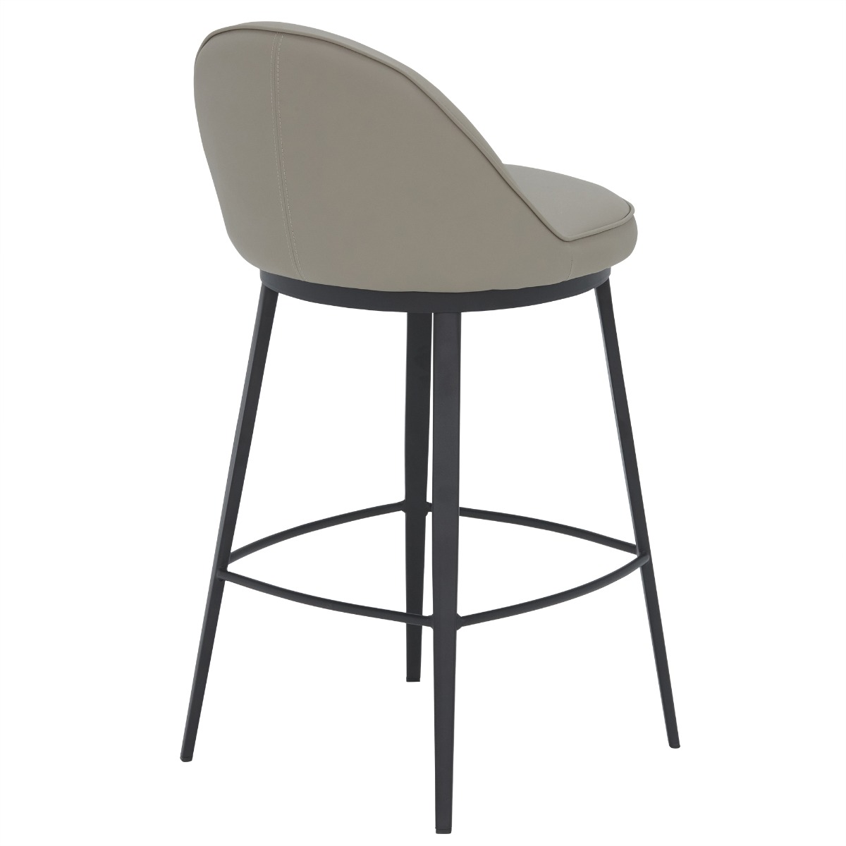 Quebec Taupe Faux Leather Counter Stool, Taupe Faux Leather And Black Legs