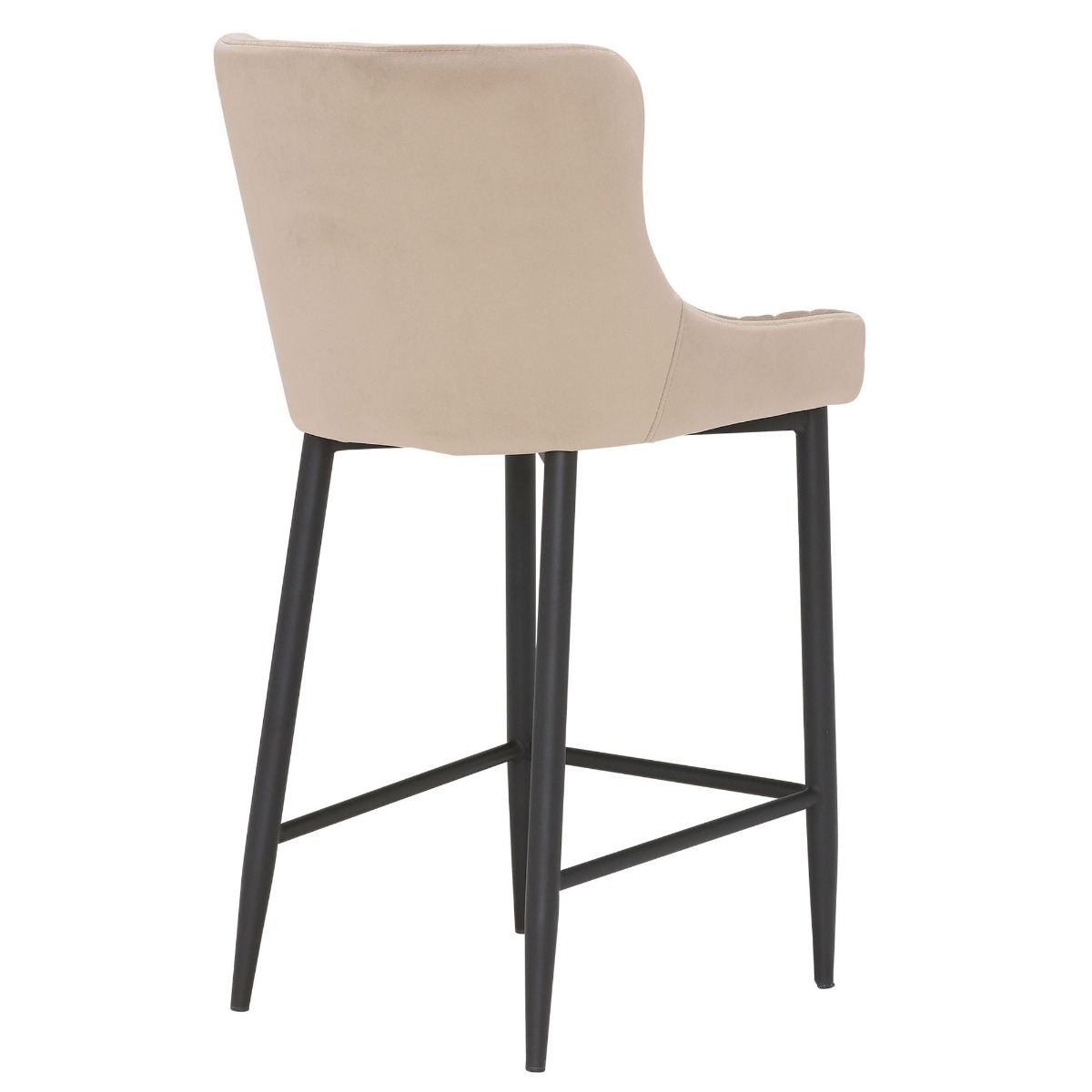 Rivington Taupe Velvet Quilted Counter Stool with Black Legs
, Taupe Velvet and Black Legs