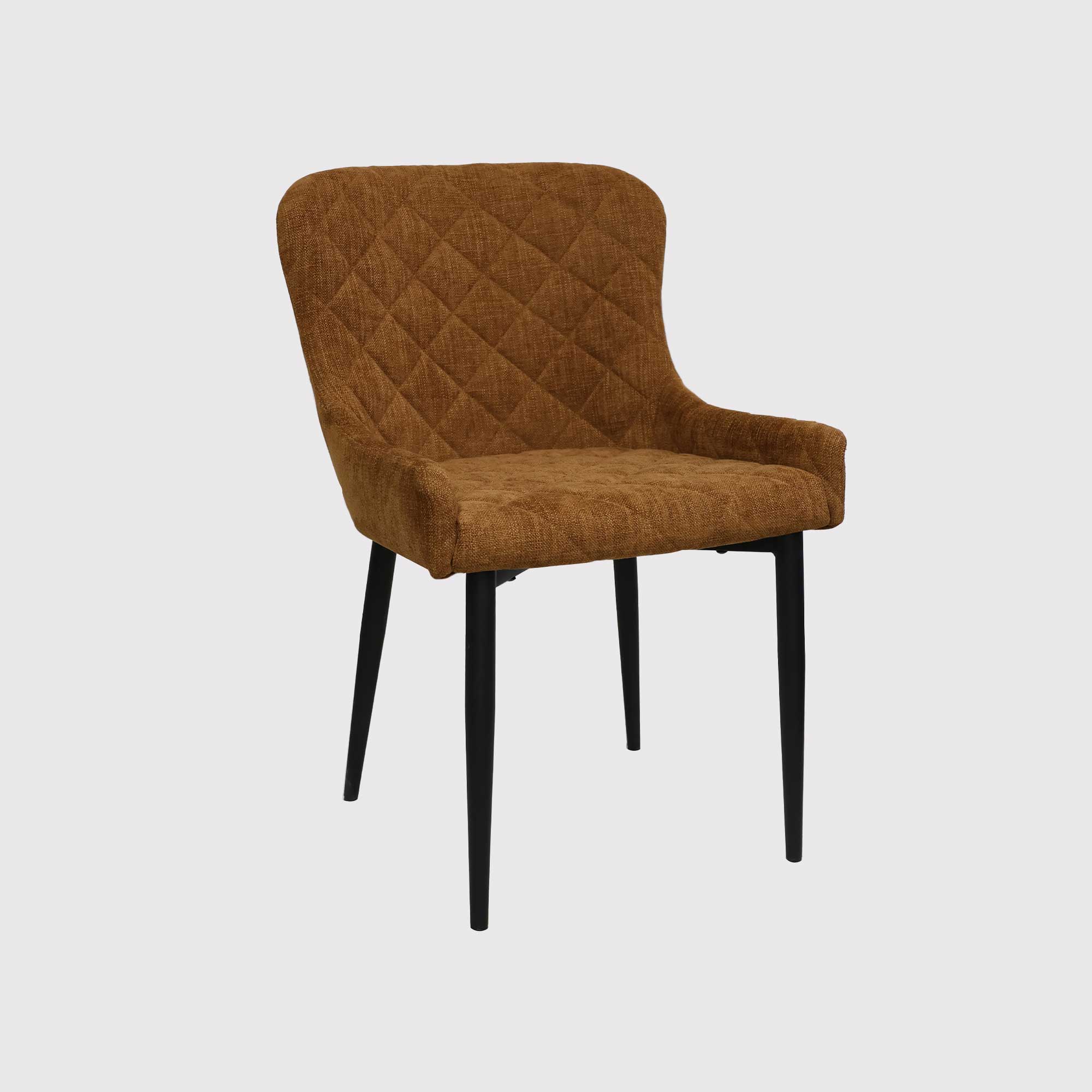 Rivington Rust Orange Fabric Quilted Dining Chair