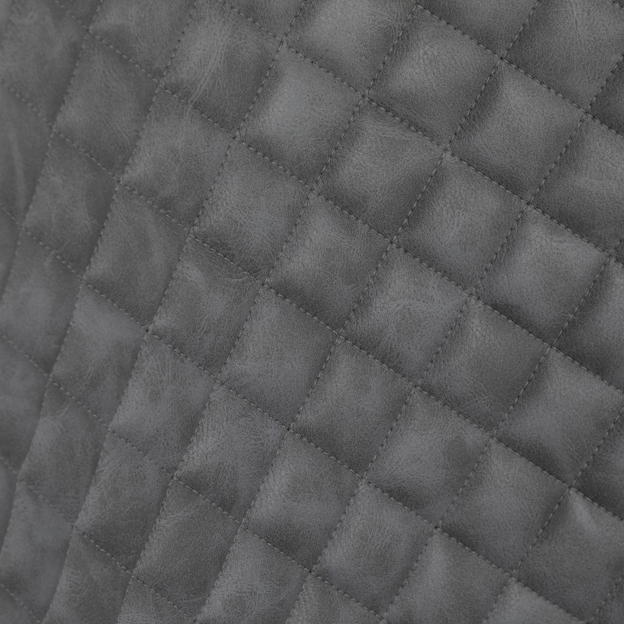 Rivington Grey Faux Leather Quilted Dining Chair, Grey PU and Black Legs