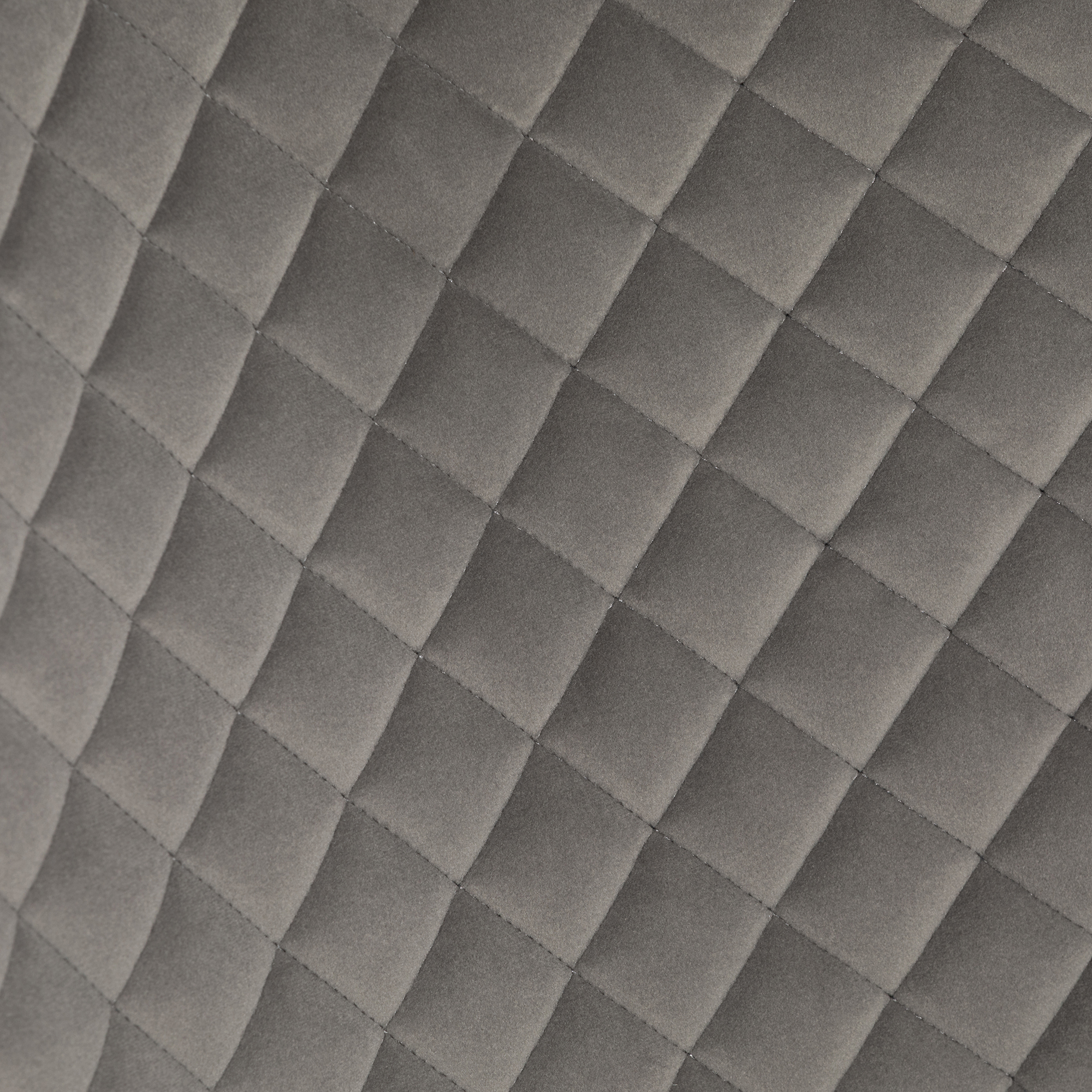 Rivington Grey Velvet Quilted Dining Chair, Grey Velvet and Black Legs