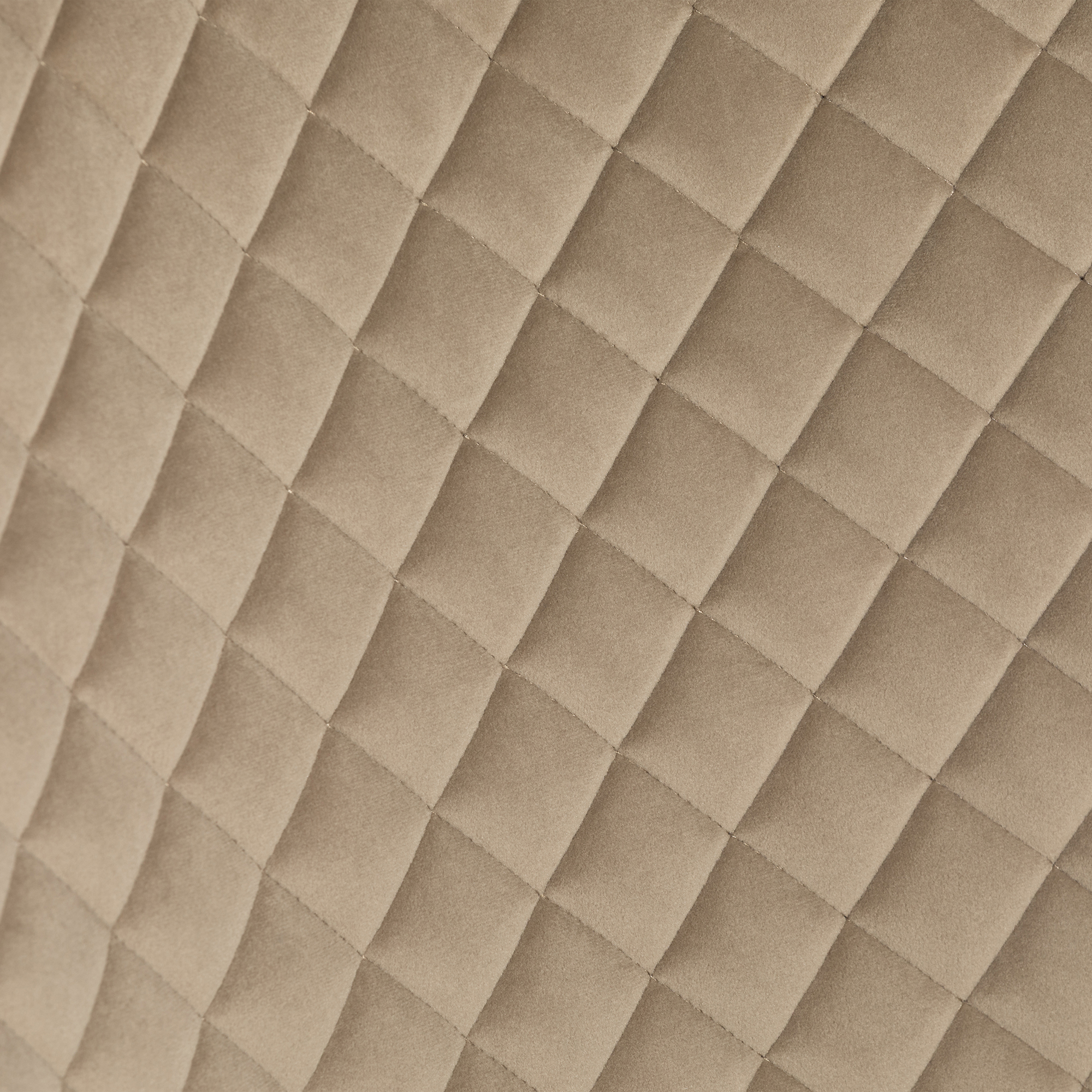 Rivington Neutral Velvet Quilted Dining Chair, Taupe Velvet and Black Legs