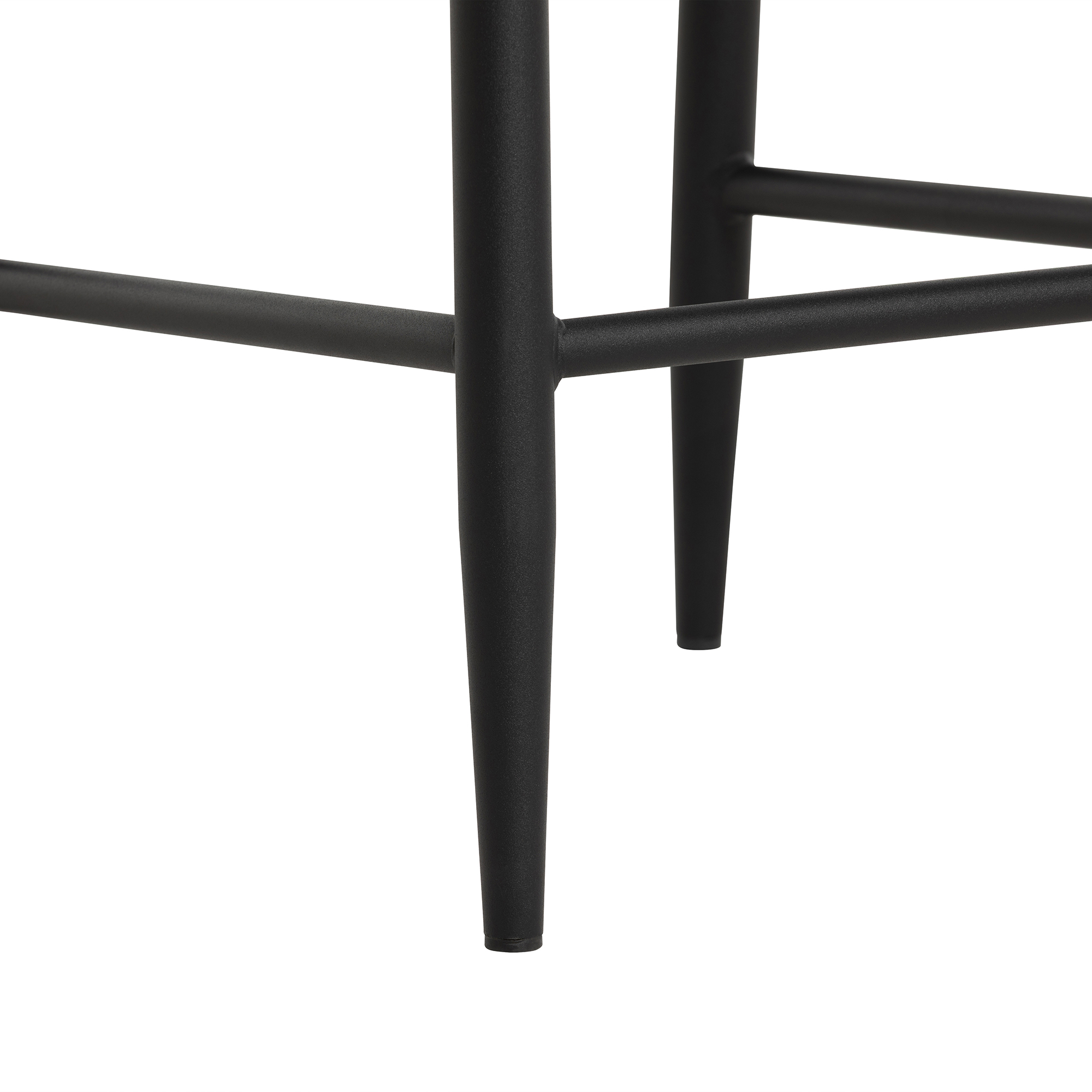 Rivington Blue Velvet Quilted Counter Stool, Blue Velvet Fabric and Black Legs