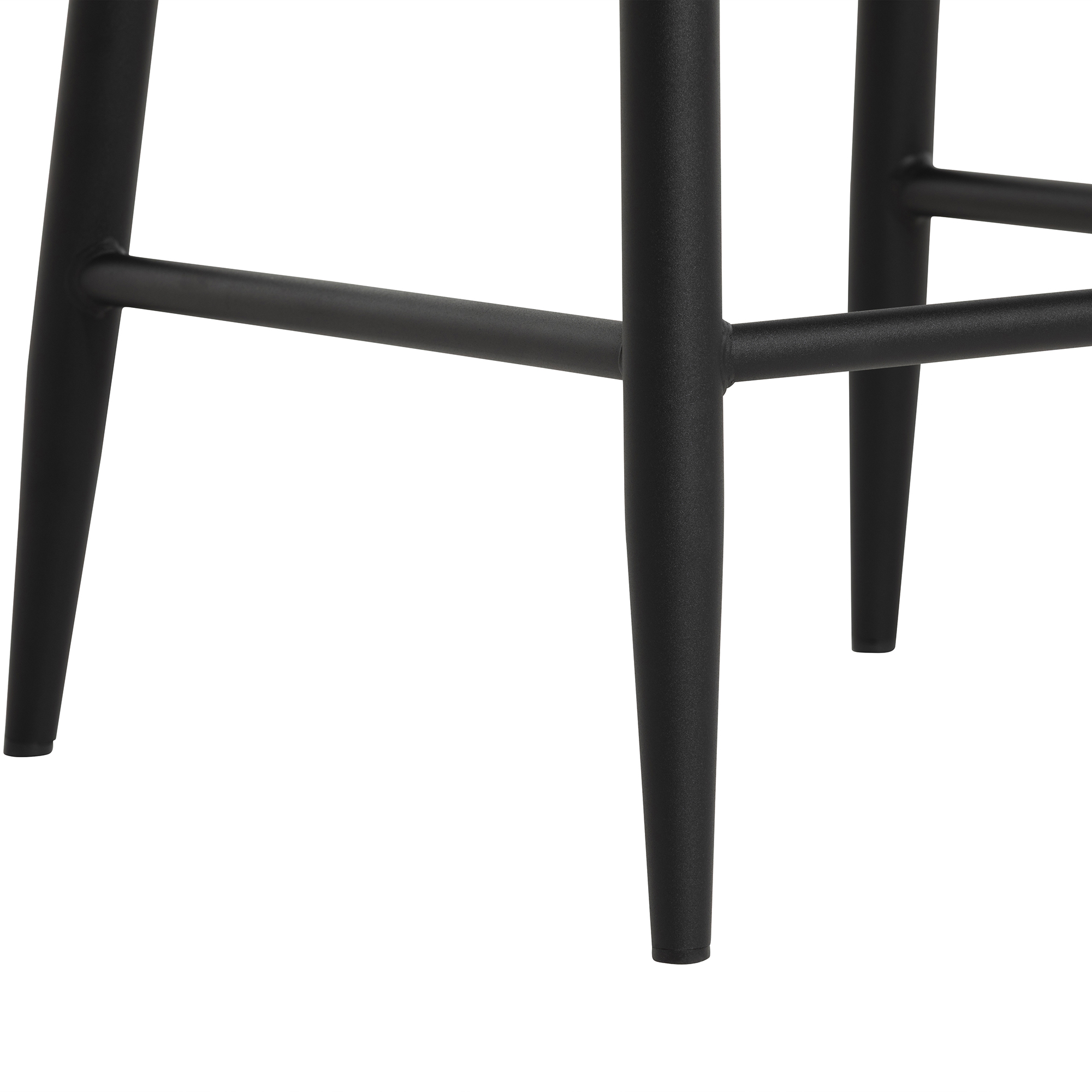 Rivington Green Velvet Quilted Counter Stool with Black Legs, Dark Brown PU and Black Legs
