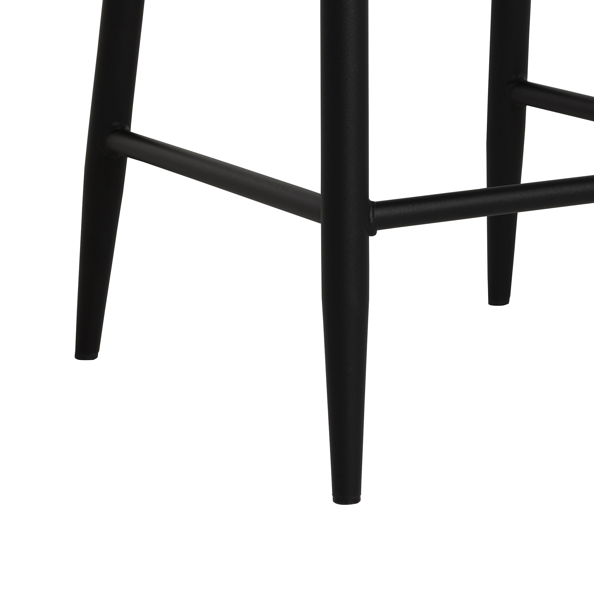 Rivington Grey Velvet Quilted Counter Stool, Grey Velvet Fabric and Black Legs