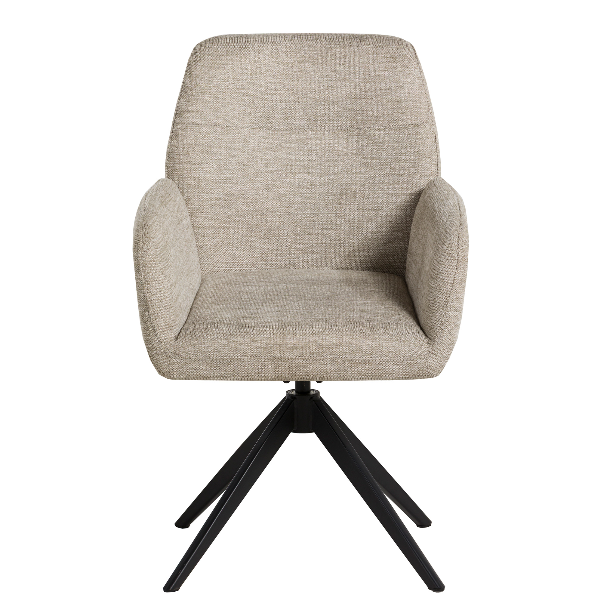Sorelle Neutral Fabric Tilt Swivel Dining Chair with High Arms