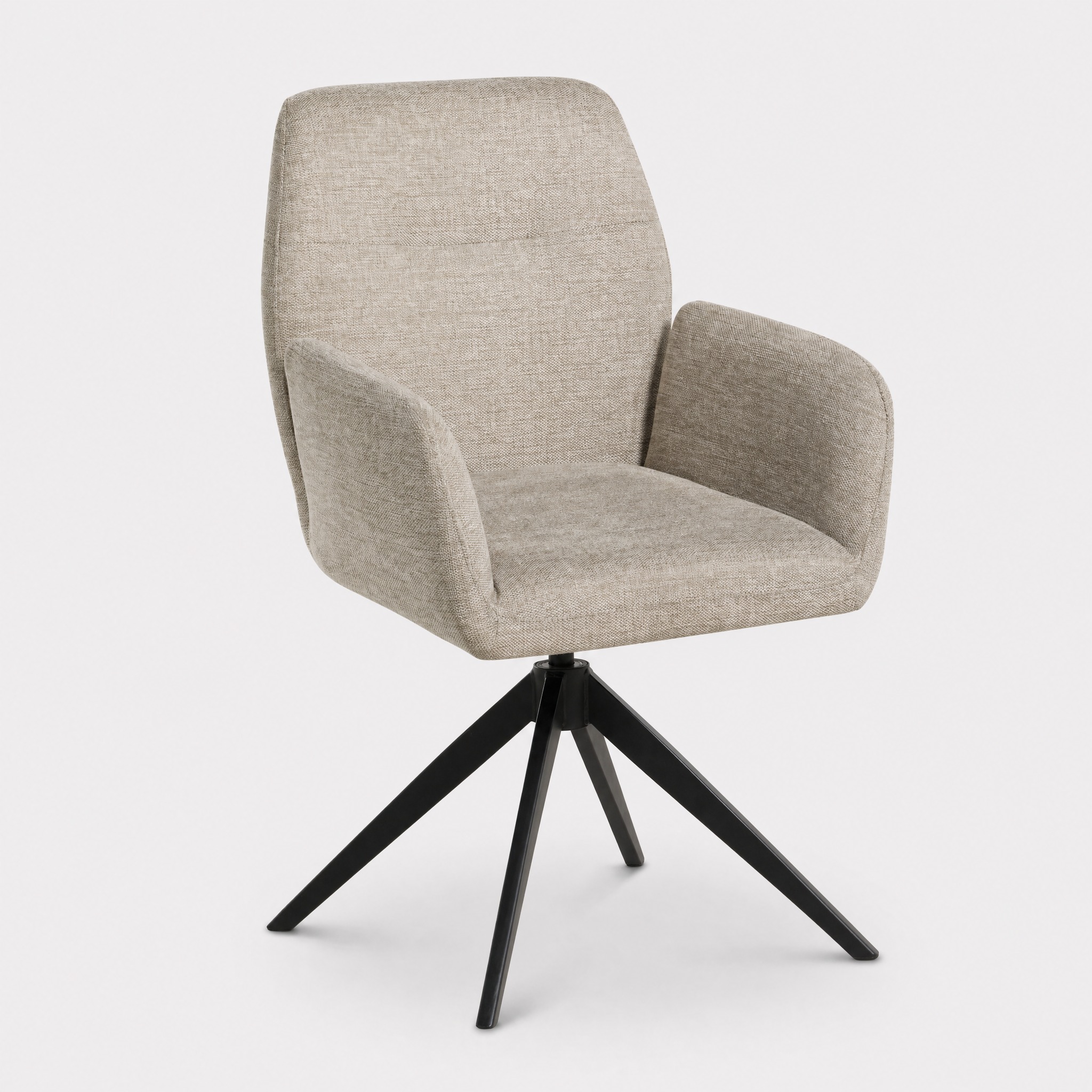 Sorelle Neutral Fabric Tilt Swivel Dining Chair with High Arms
