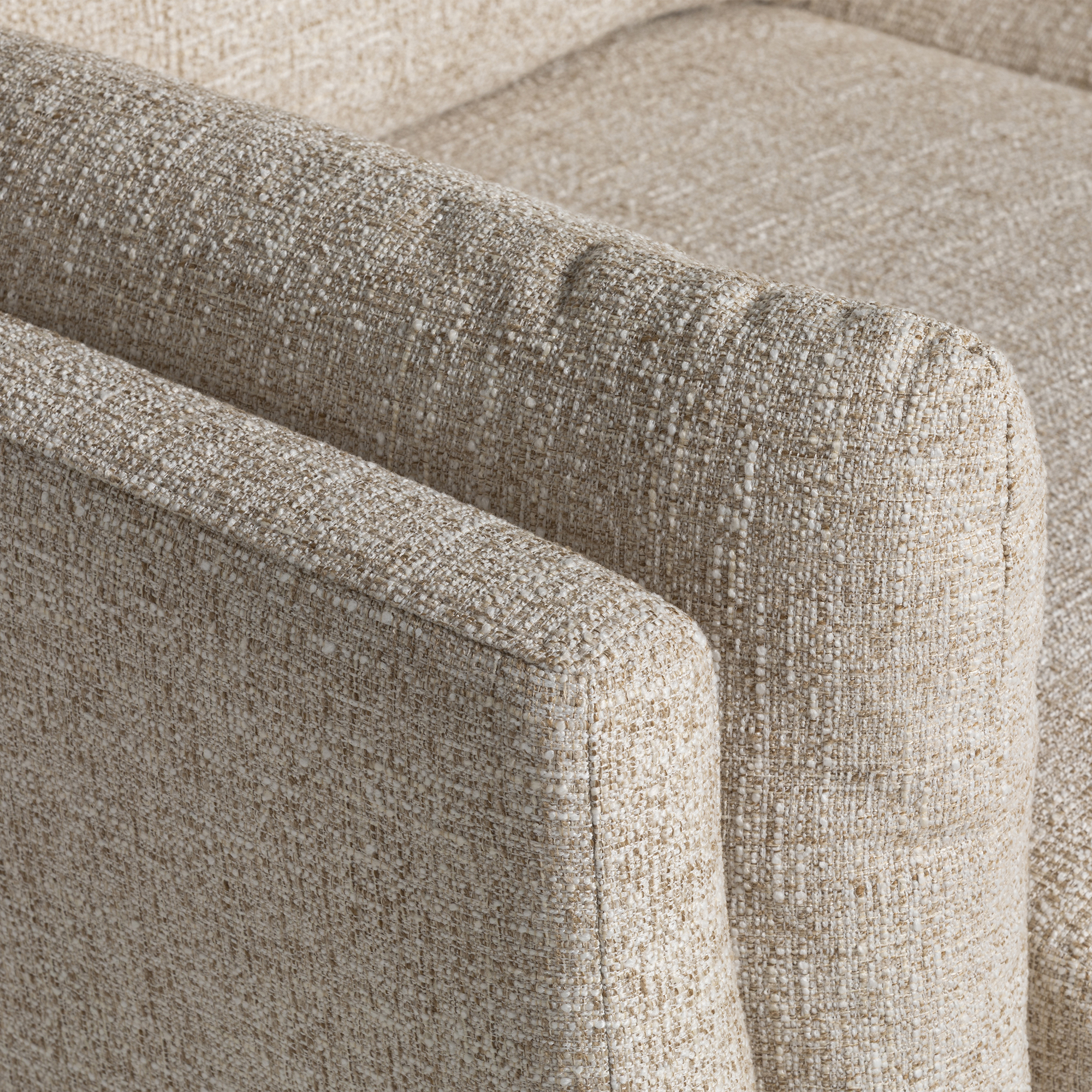 Malmo Neutral Fabric 2 Seater Sofa, Espresso Wooden Legs