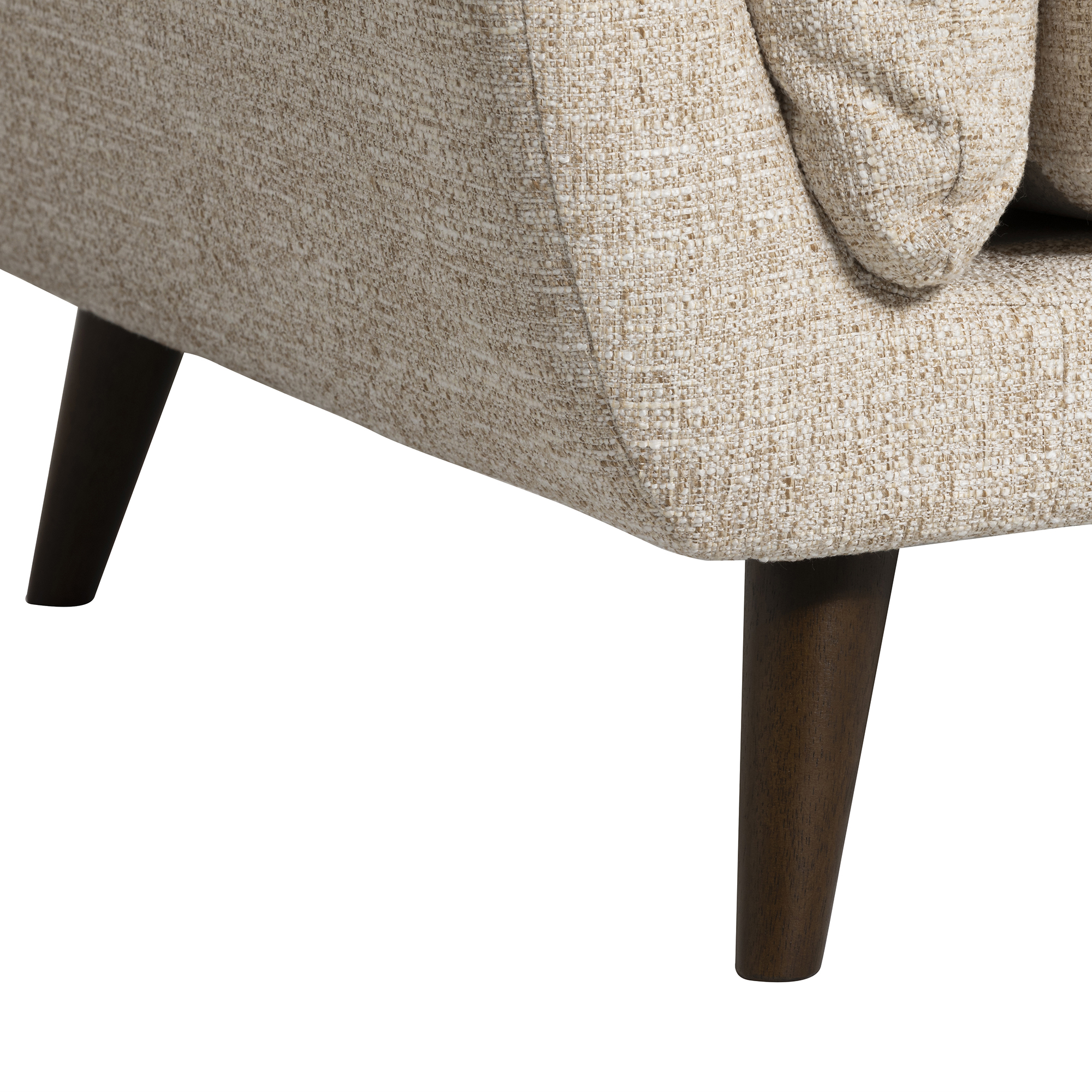 Malmo Neutral Fabric 2 Seater Sofa, Espresso Wooden Legs