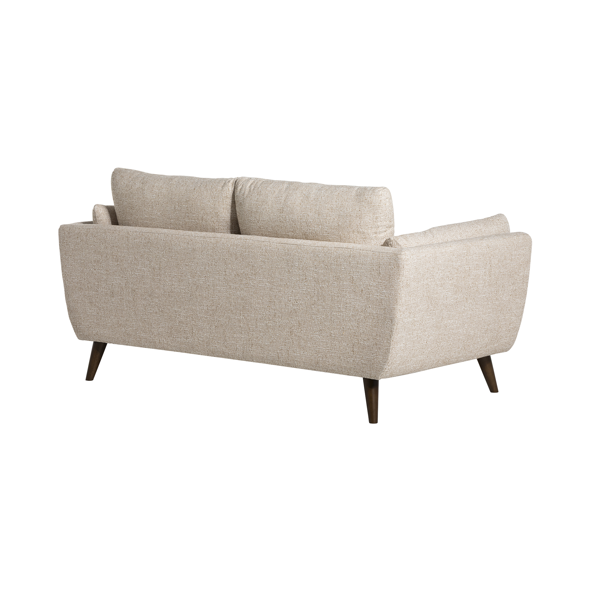 Malmo Neutral Fabric 2 Seater Sofa, Espresso Wooden Legs
