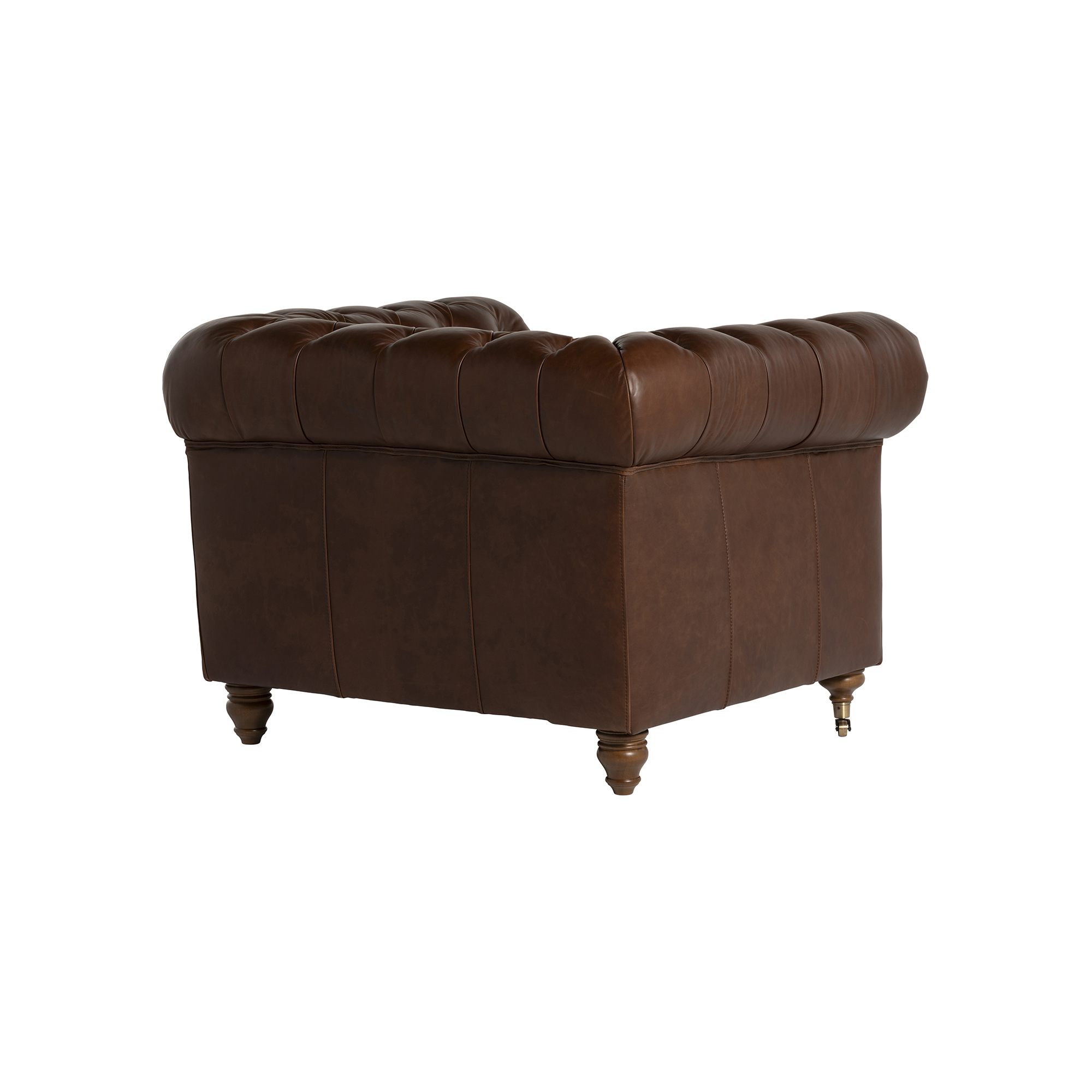 Caversham Standard Chair - Wildwood Noix, Dark Castor Foot and Antique Studs