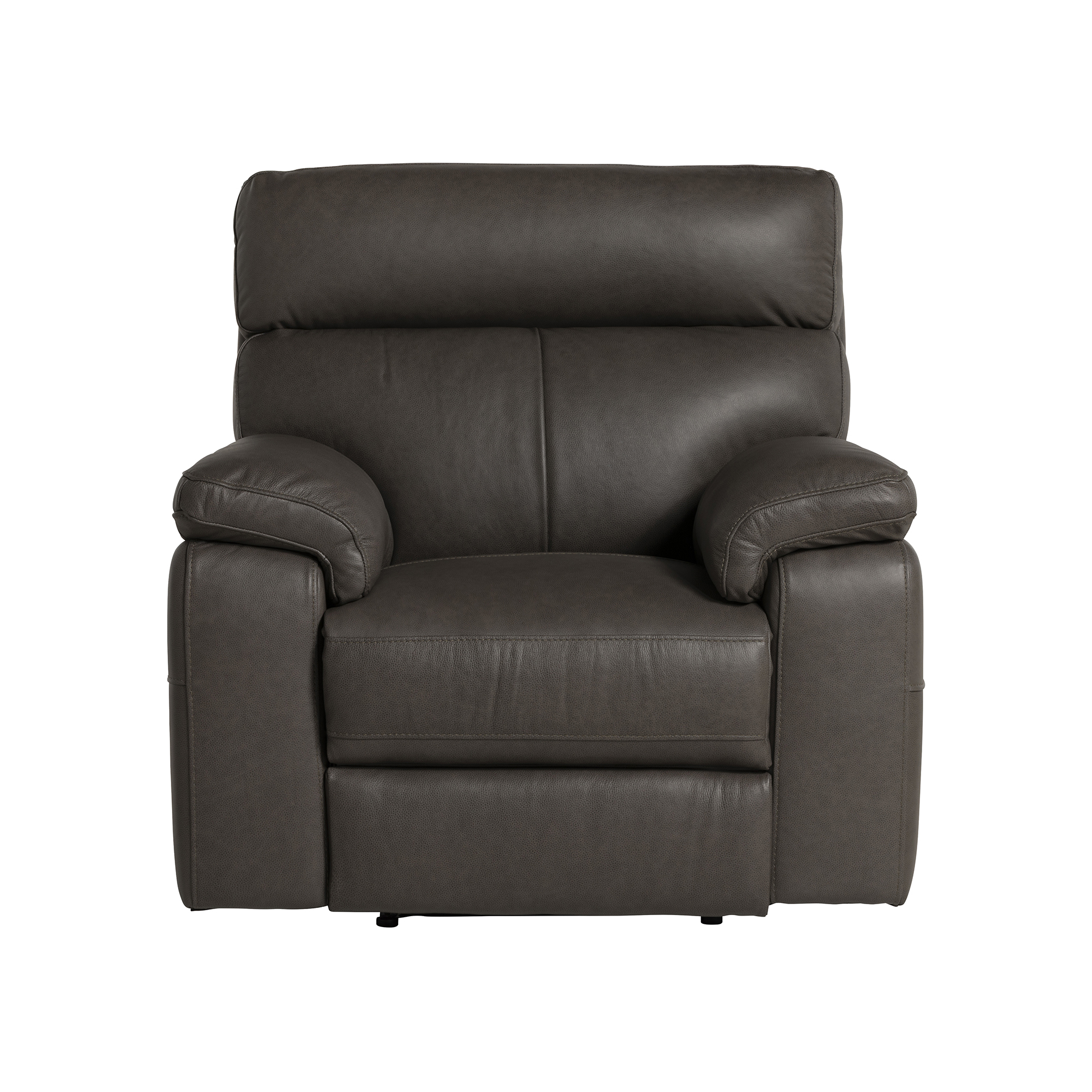Clark Dark Grey Leather Electric Recliner Armchair