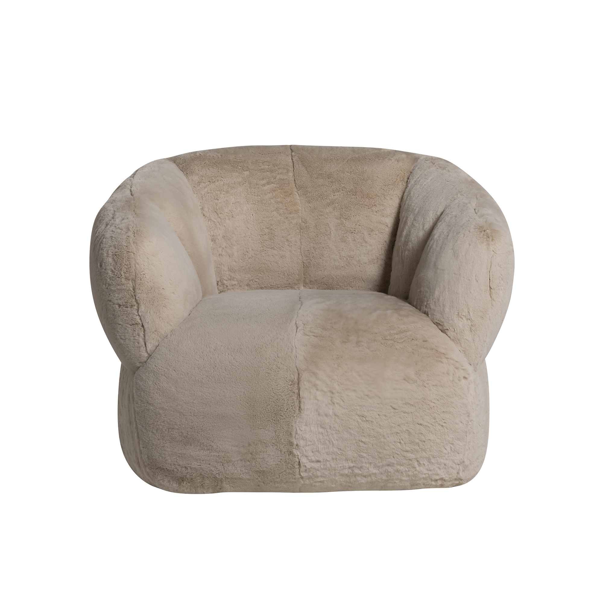 Rosalie Swivel Chair in Faux Fur - TX5011 CAT 50 Fabric