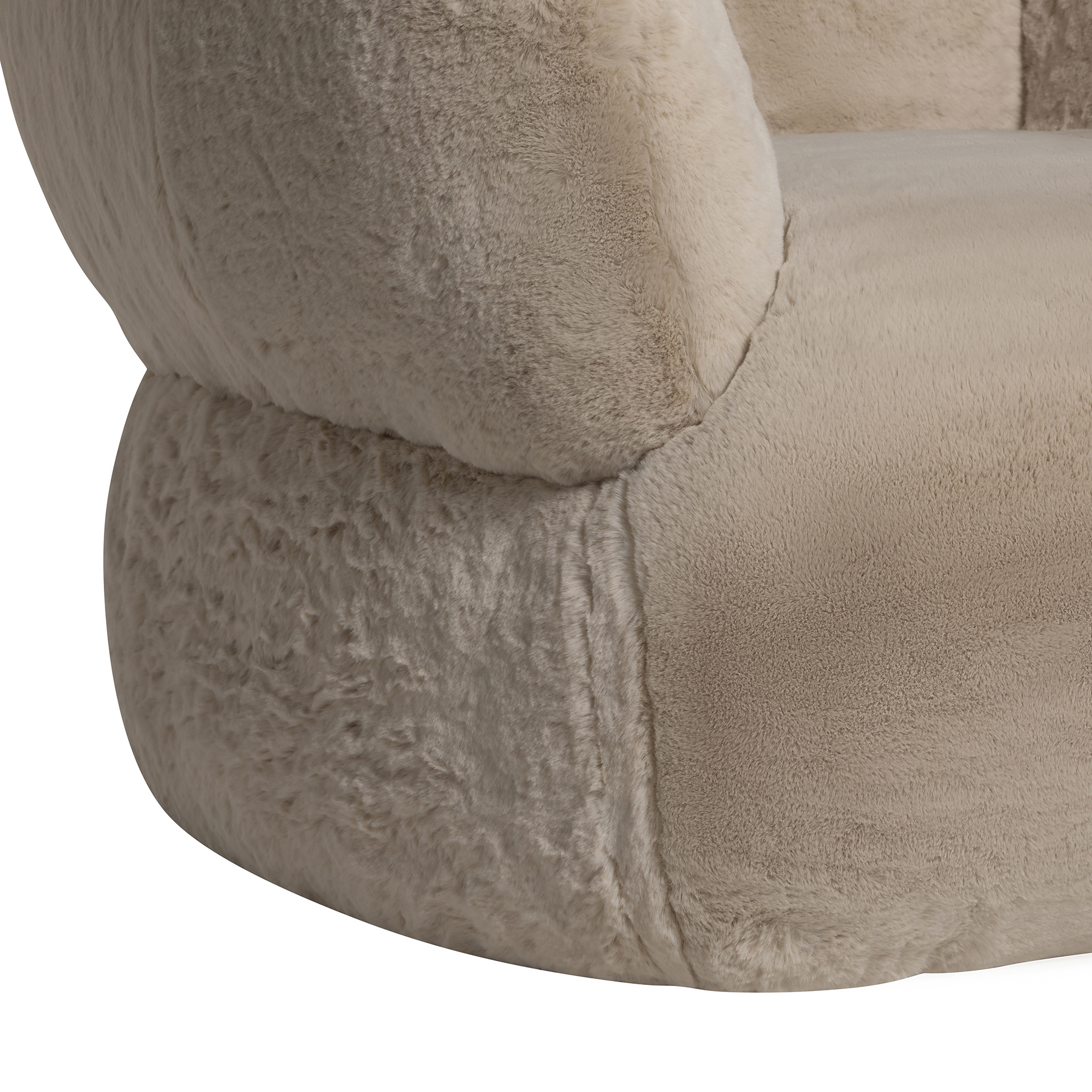 Rosalie Swivel Chair in Faux Fur - TX5011 CAT 50 Fabric