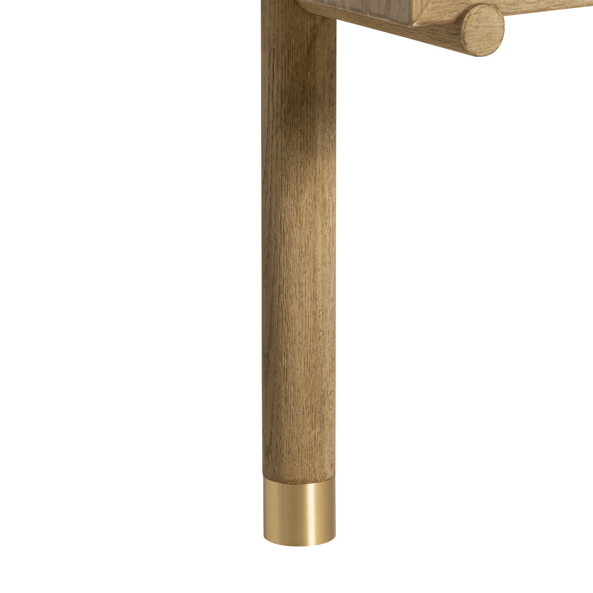 Athos Oak Wood with Light Brass Ending 149.5cm Bookshelf with 6 Drawers, 6 Shelves And 3 Struts, Bleached Oak