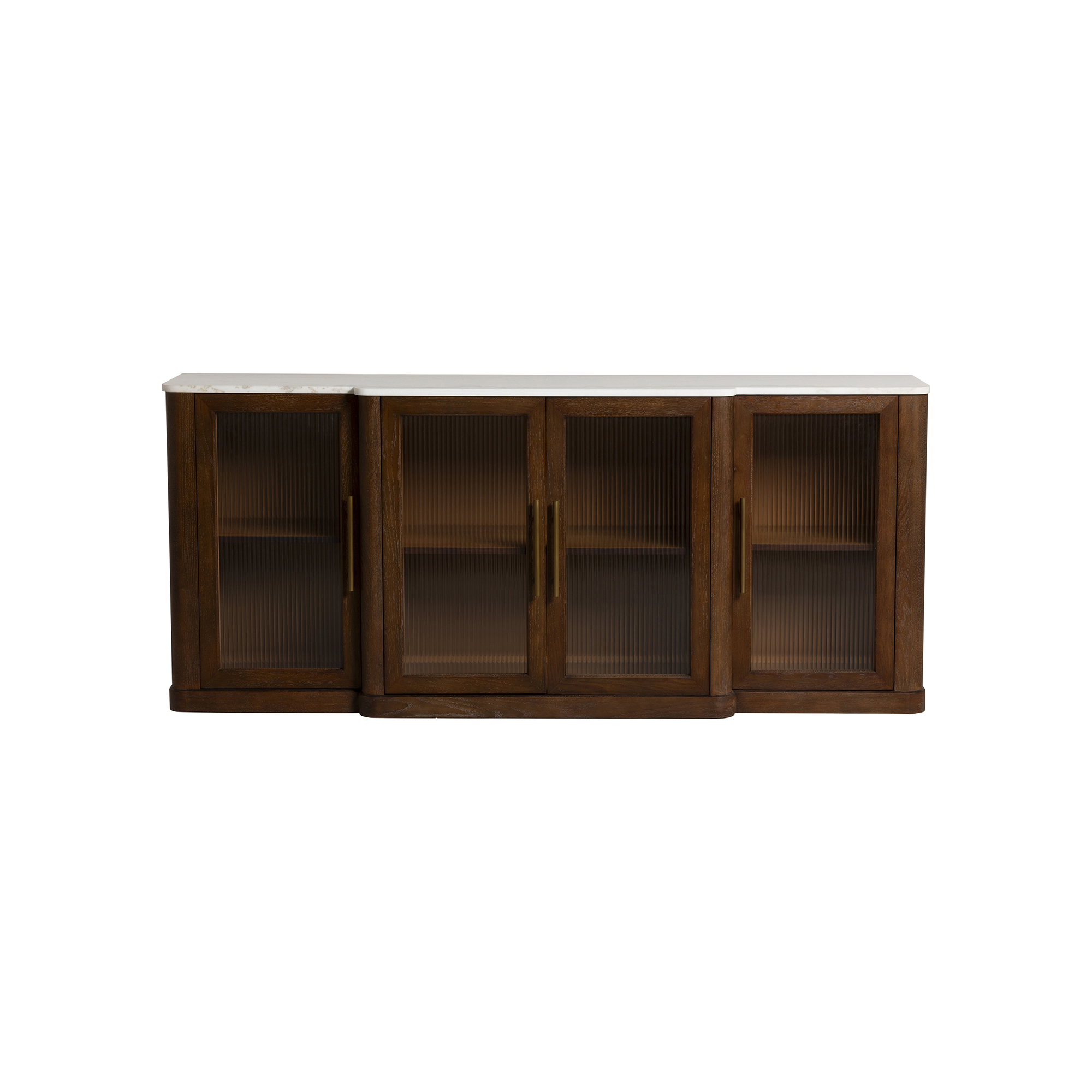 Haynes Sideboard - White Marble and Brown Oak