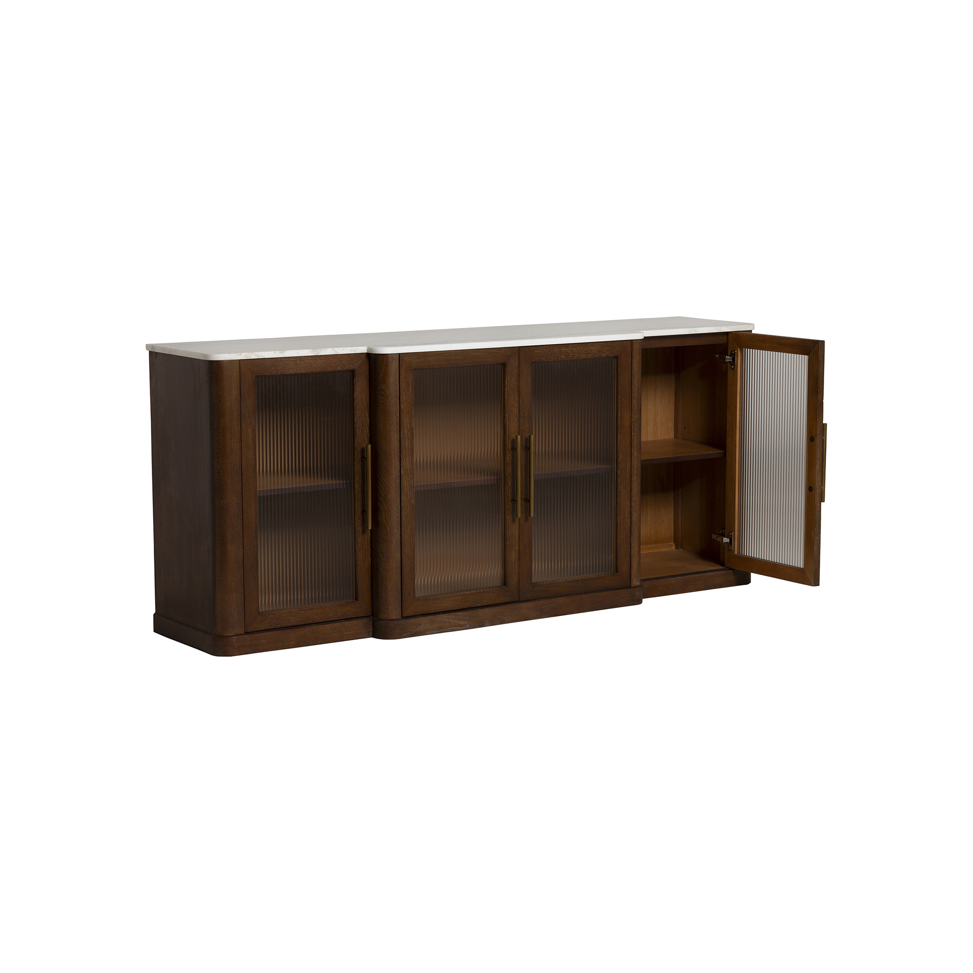 Haynes Sideboard - White Marble and Brown Oak