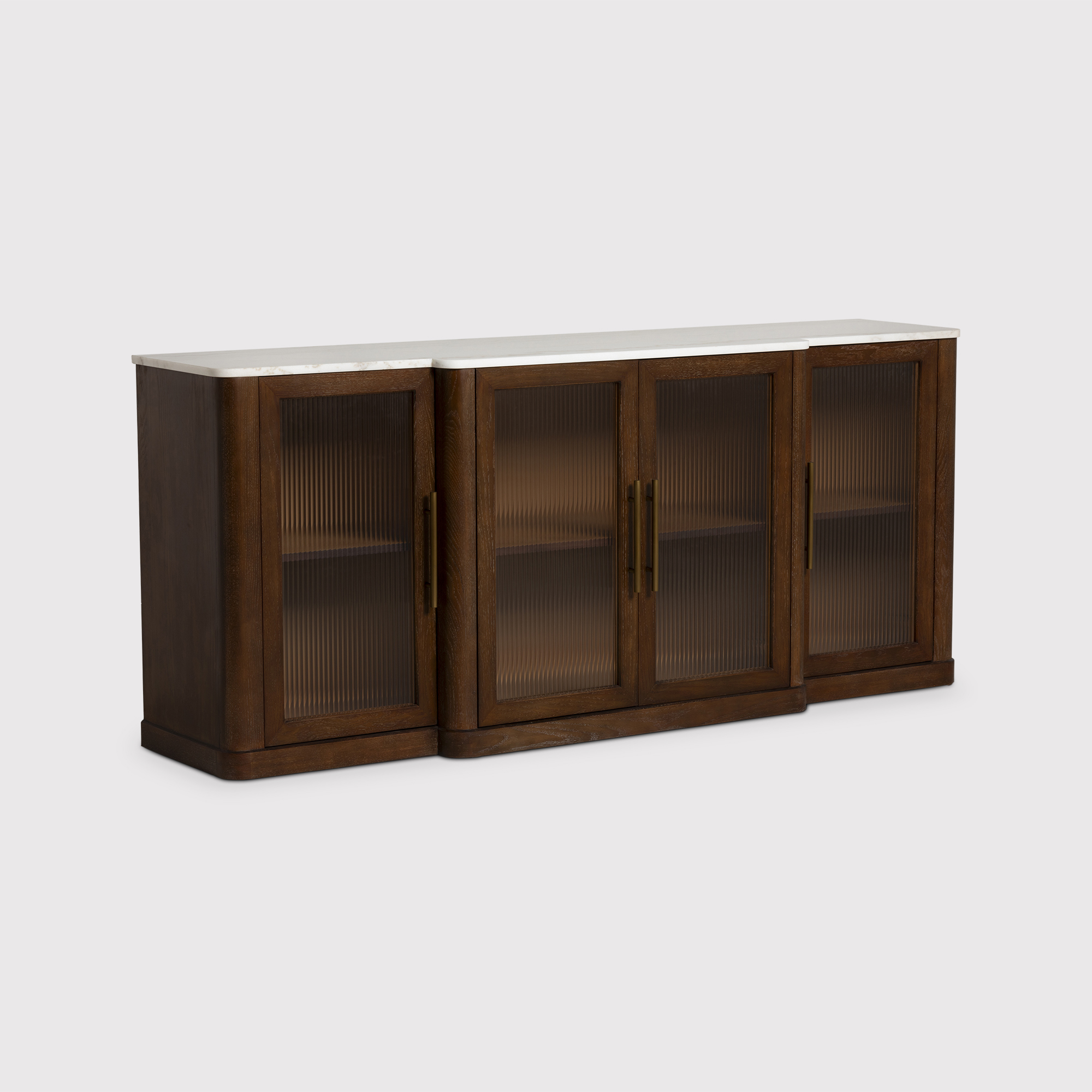 Haynes Sideboard - White Marble and Brown Oak