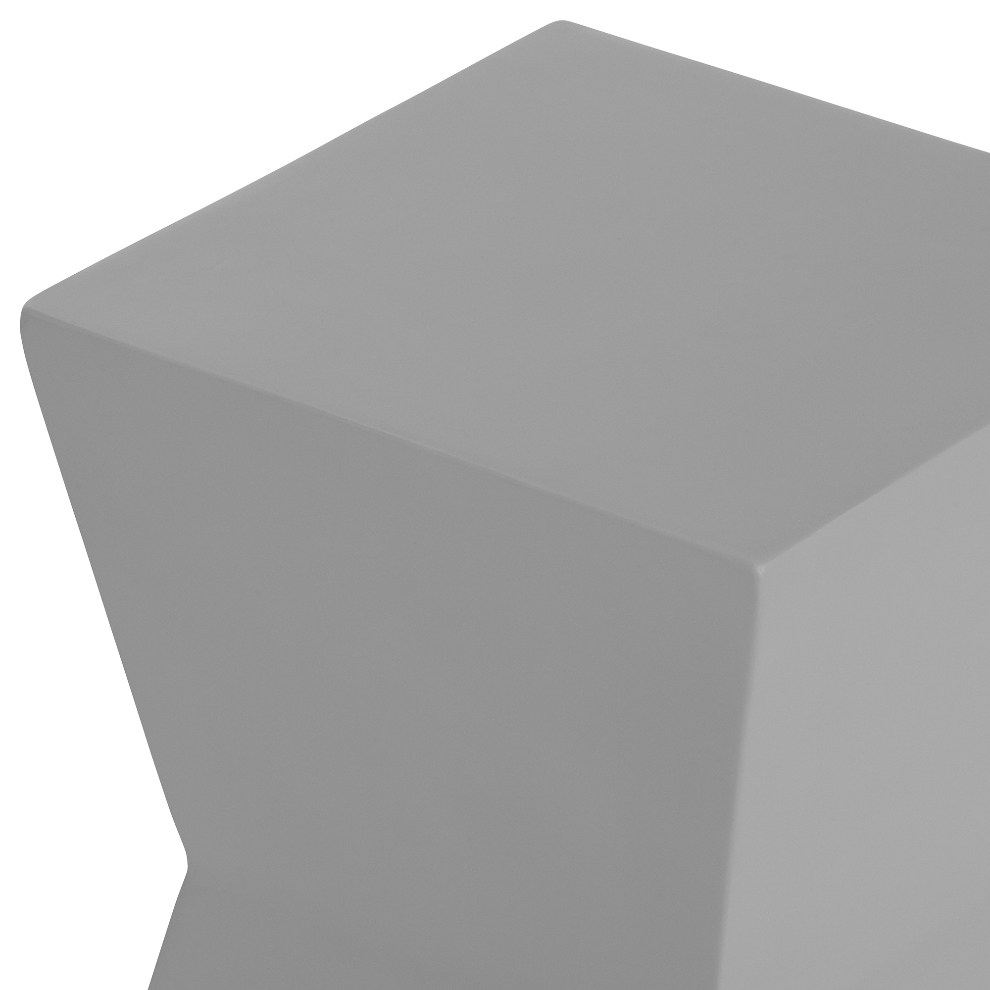 Acer Square Light Grey Concrete Effect Garden Stool, Linen