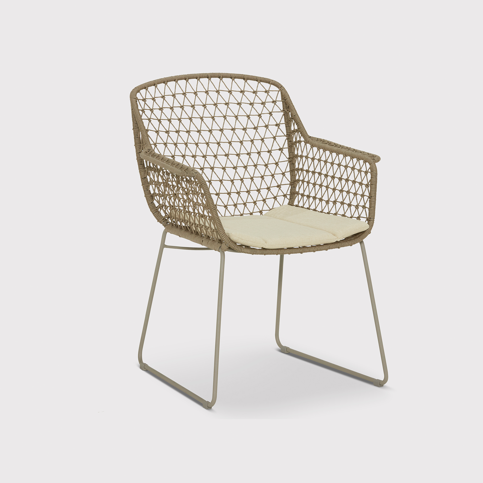 Argent Taupe Woven Garden Chair With Cream Seat Cushion, Platinum With Cushion Cloud