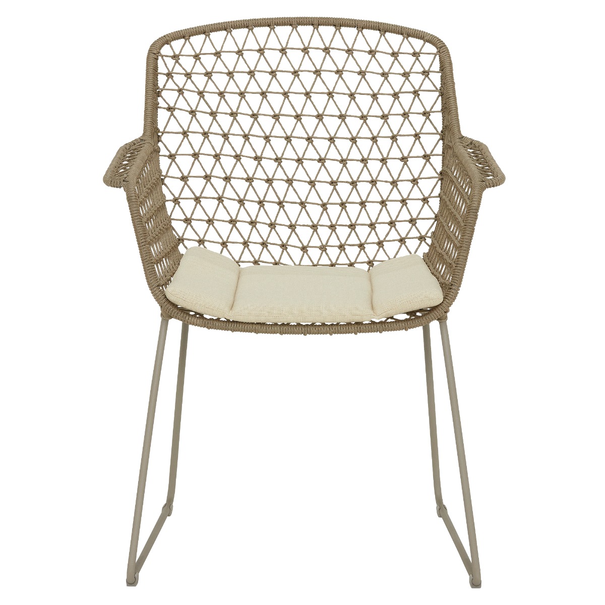 Argent Taupe Woven Garden Chair With Cream Seat Cushion, Platinum With Cushion Cloud