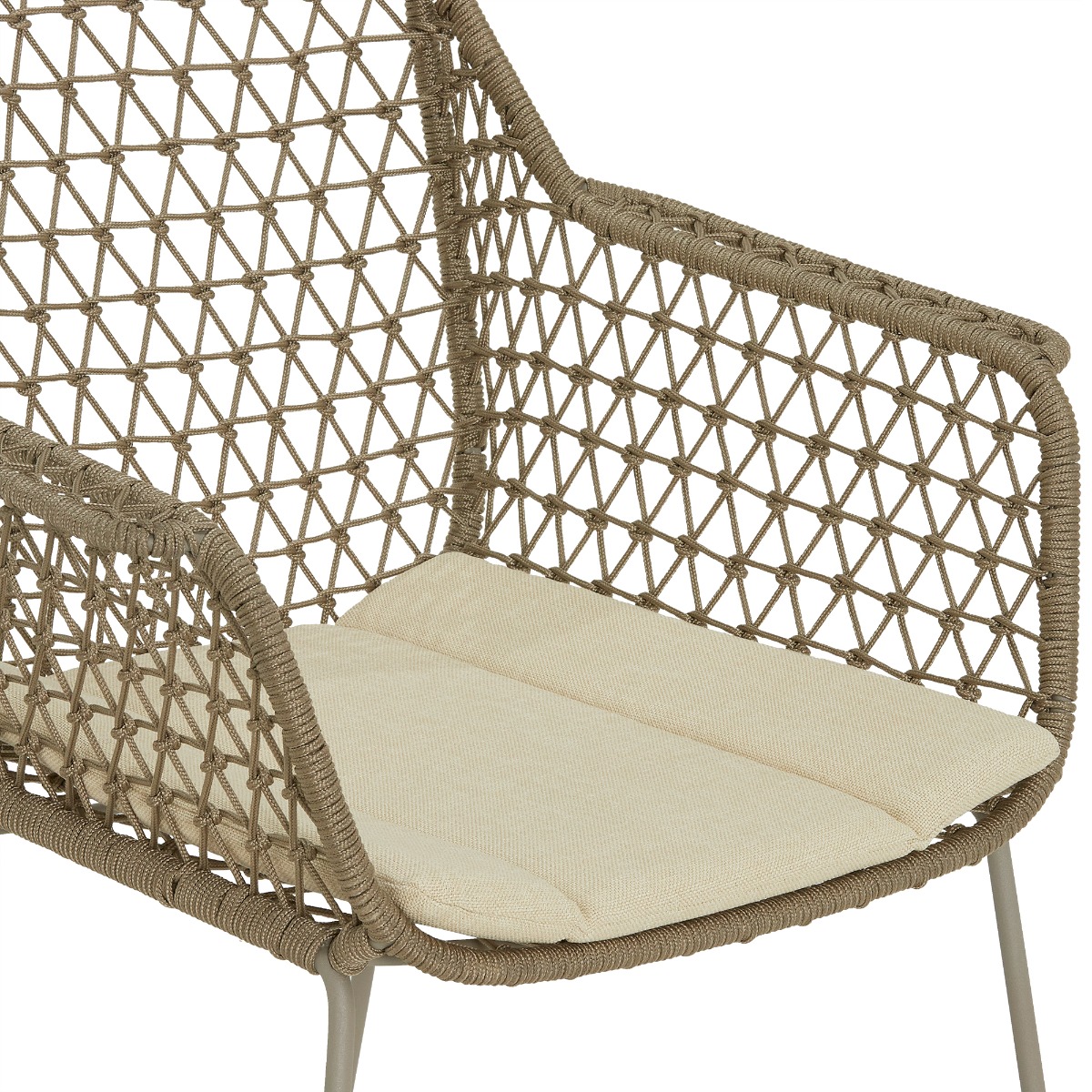 Argent Taupe Woven Garden Chair With Cream Seat Cushion, Platinum With Cushion Cloud