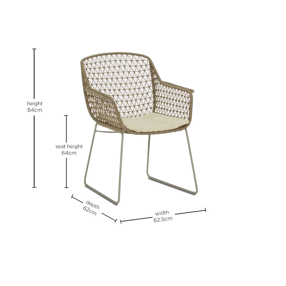 Argent Taupe Woven Garden Chair With Cream Seat Cushion, Platinum With Cushion Cloud