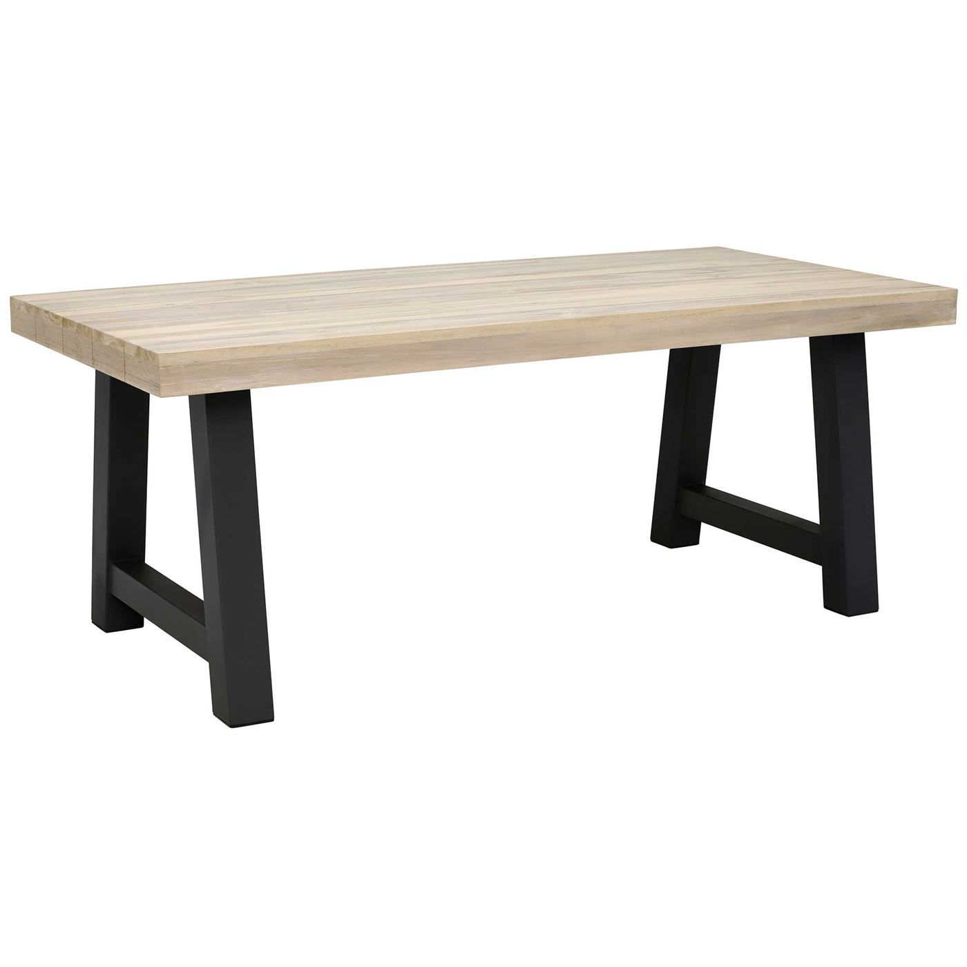 Beach 195cm Teak Wood Garden Table, Graphite and Aged Teak