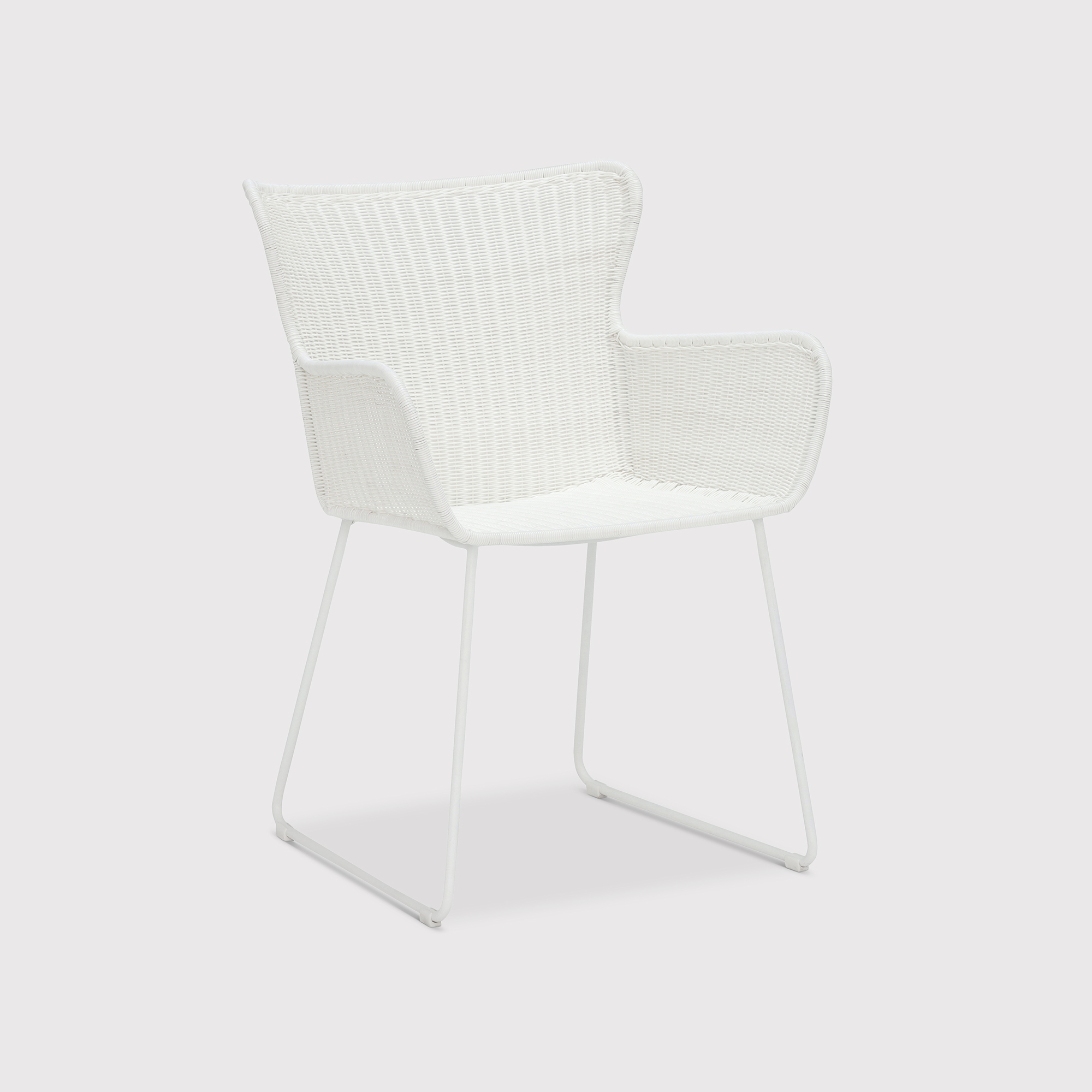 Marbella White Woven Butterfly Garden Chair, Stone White