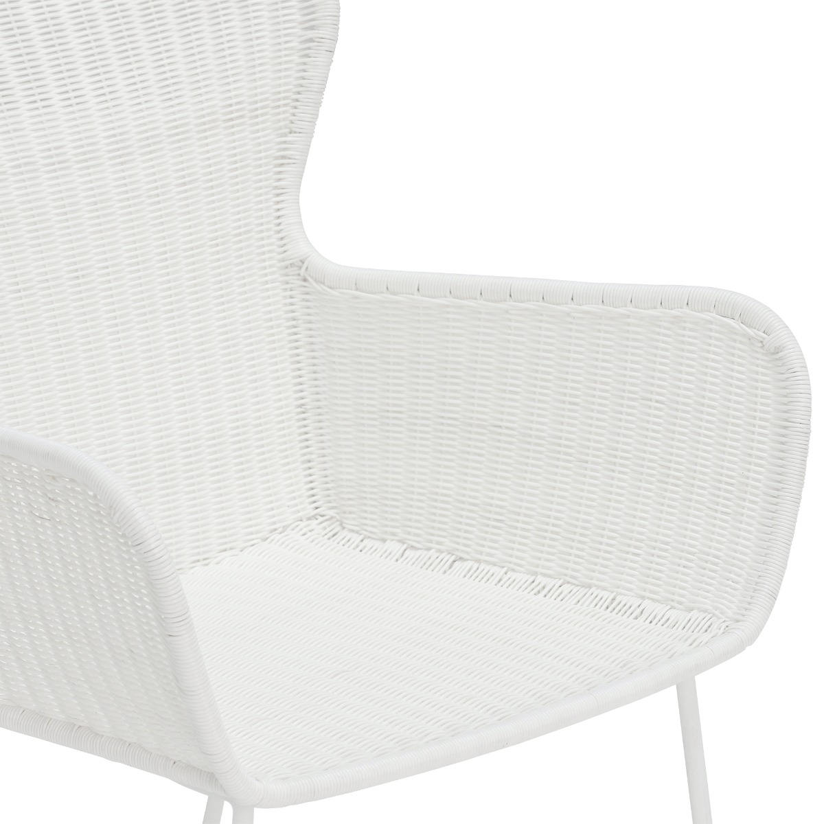 Marbella White Woven Butterfly Garden Chair, Stone White