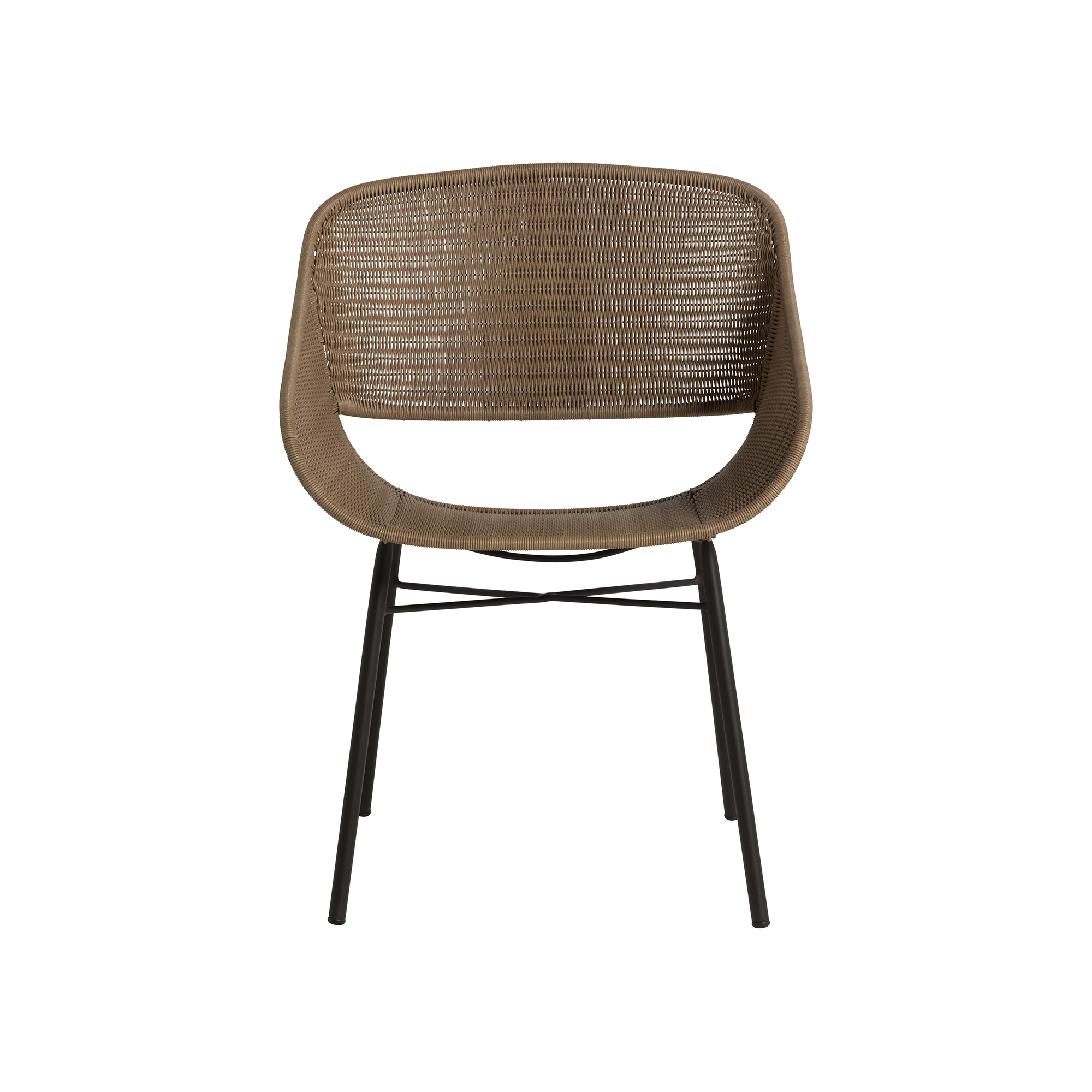 Merida Natural Lava Garden Dining Chair, Resin Natural, Powder Coating