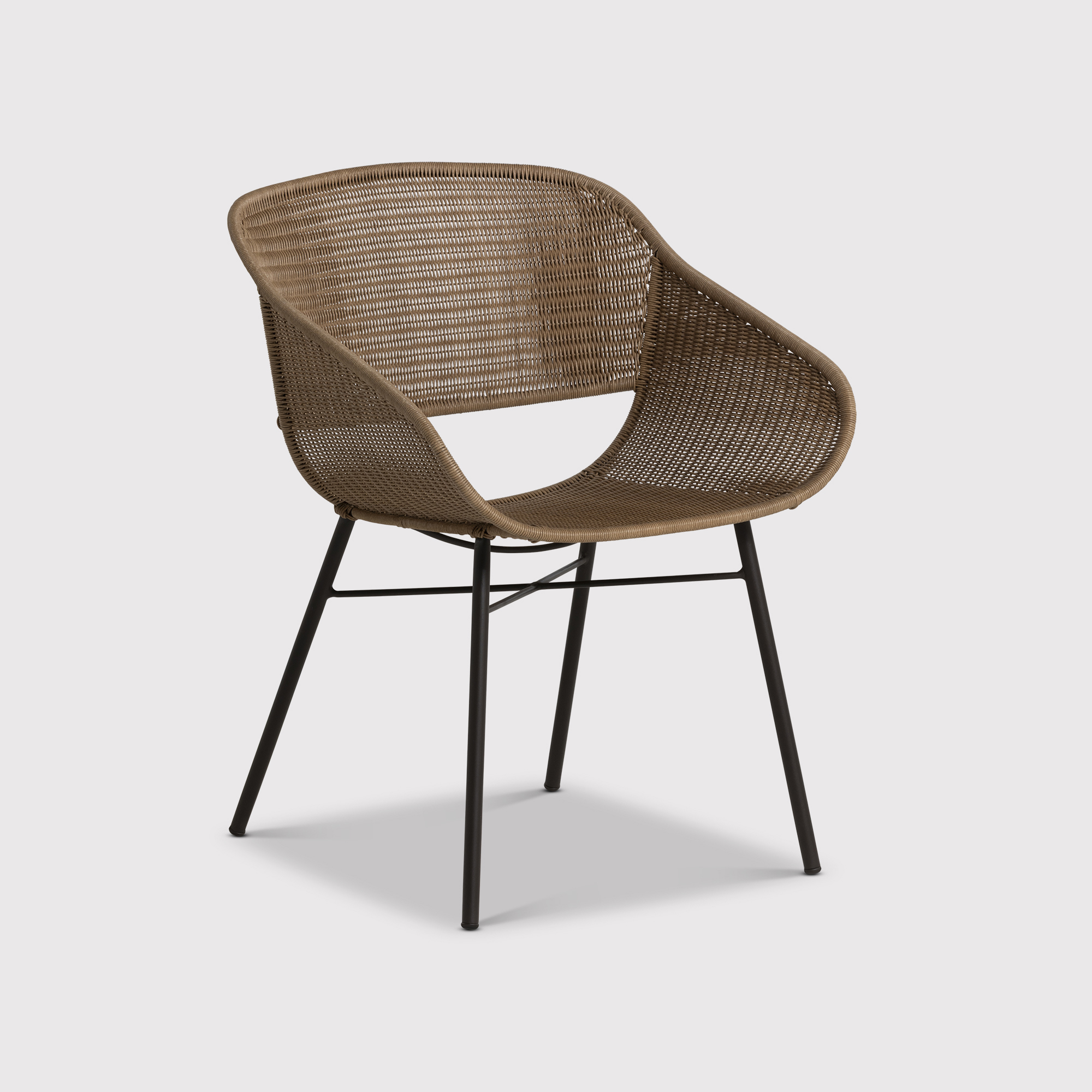 Merida Natural Lava Garden Dining Chair, Resin Natural, Powder Coating