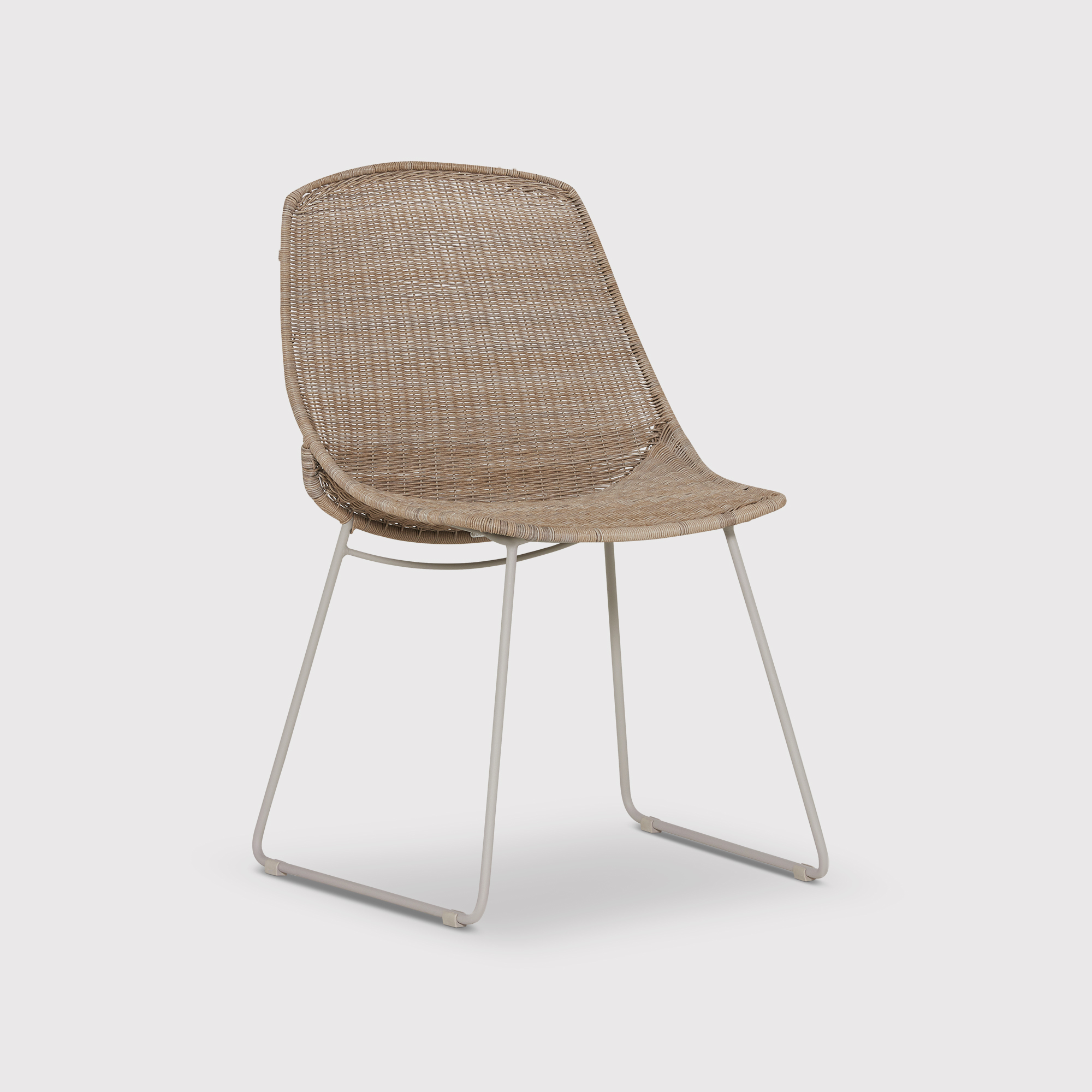 Pori Neutral Wicker Garden Chair, Linen