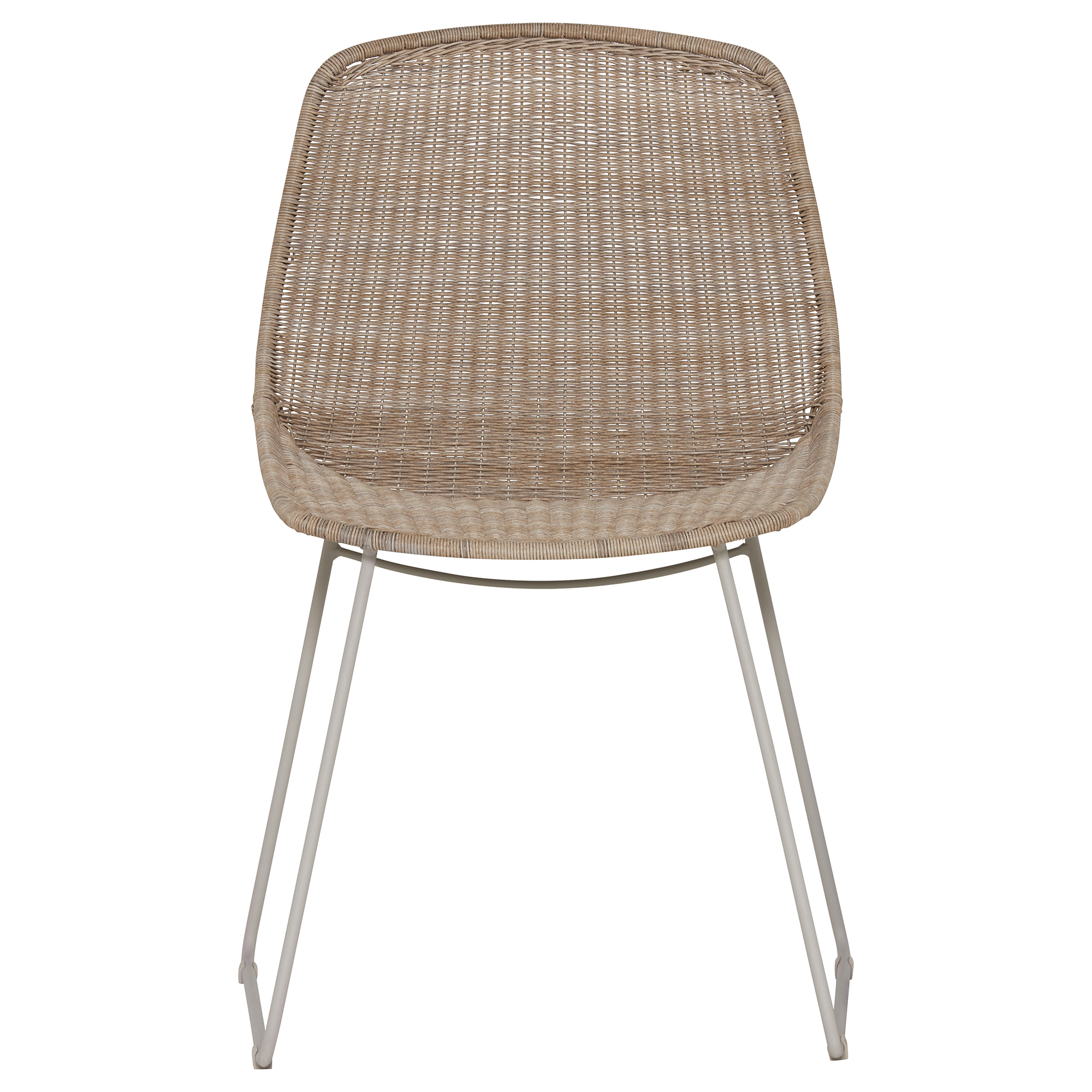 Pori Neutral Wicker Garden Chair, Linen