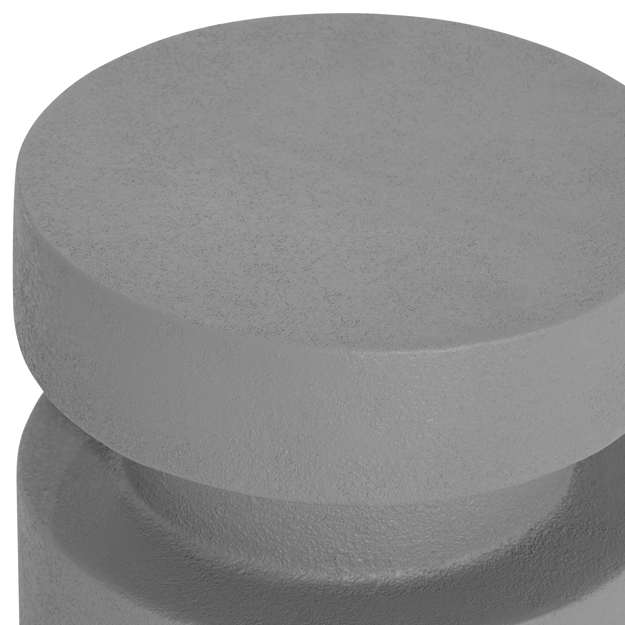 Pori Round Light Grey Concrete Effect Garden Stool