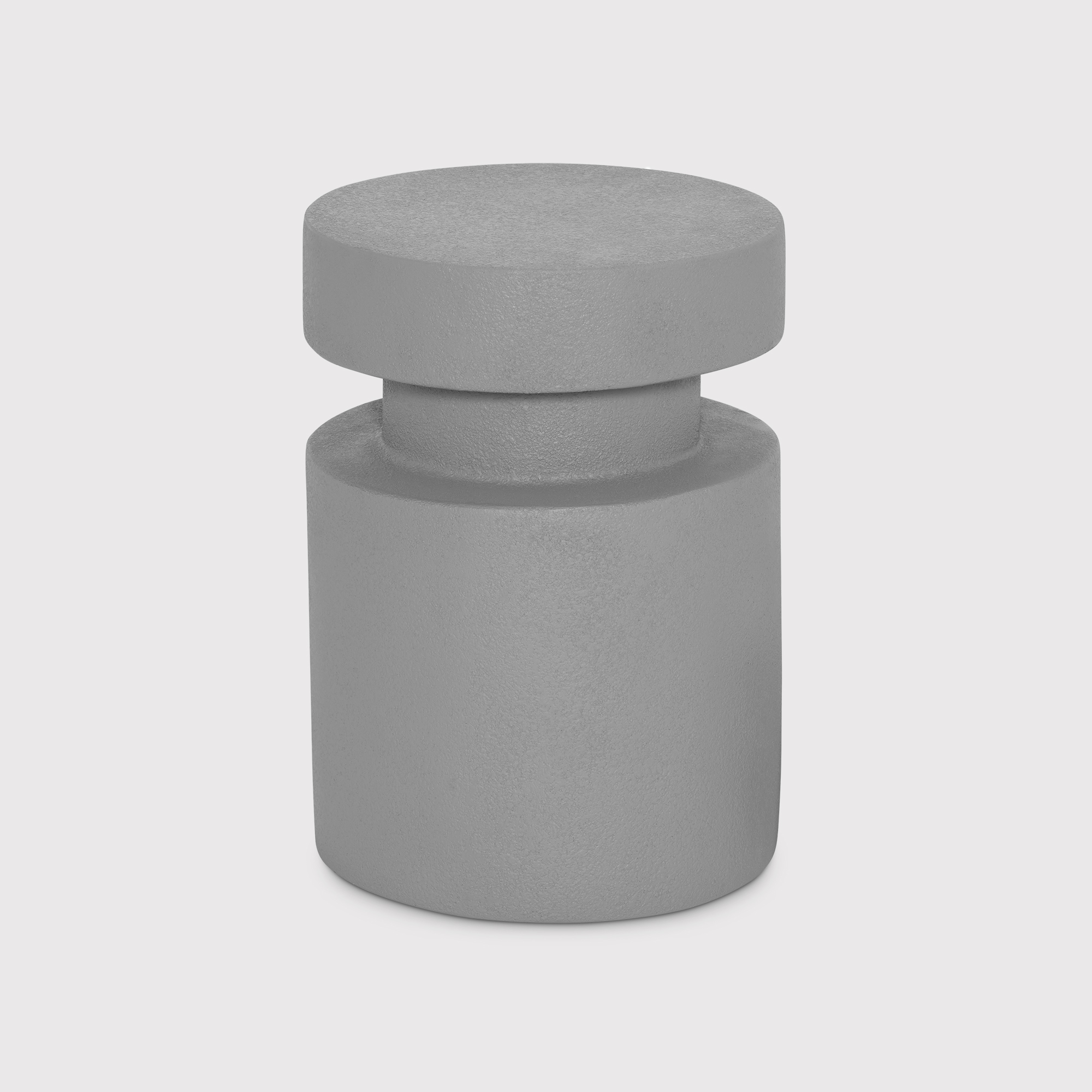 Pori Round Light Grey Concrete Effect Garden Stool