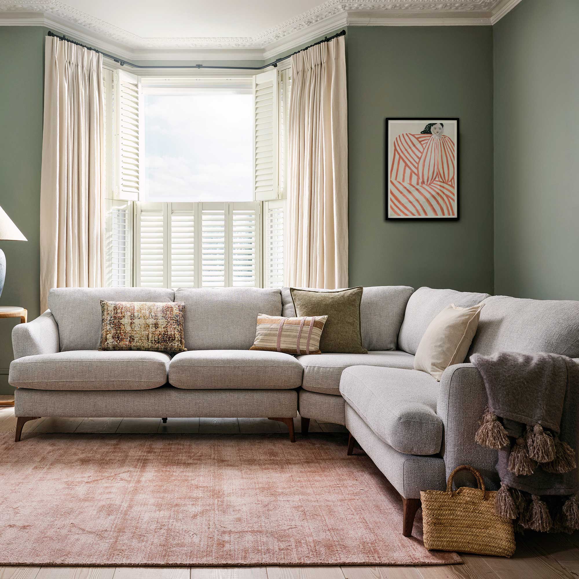 Embrey Fabric 2.5 Seater Corner Sofa with Right H and Cuddler End