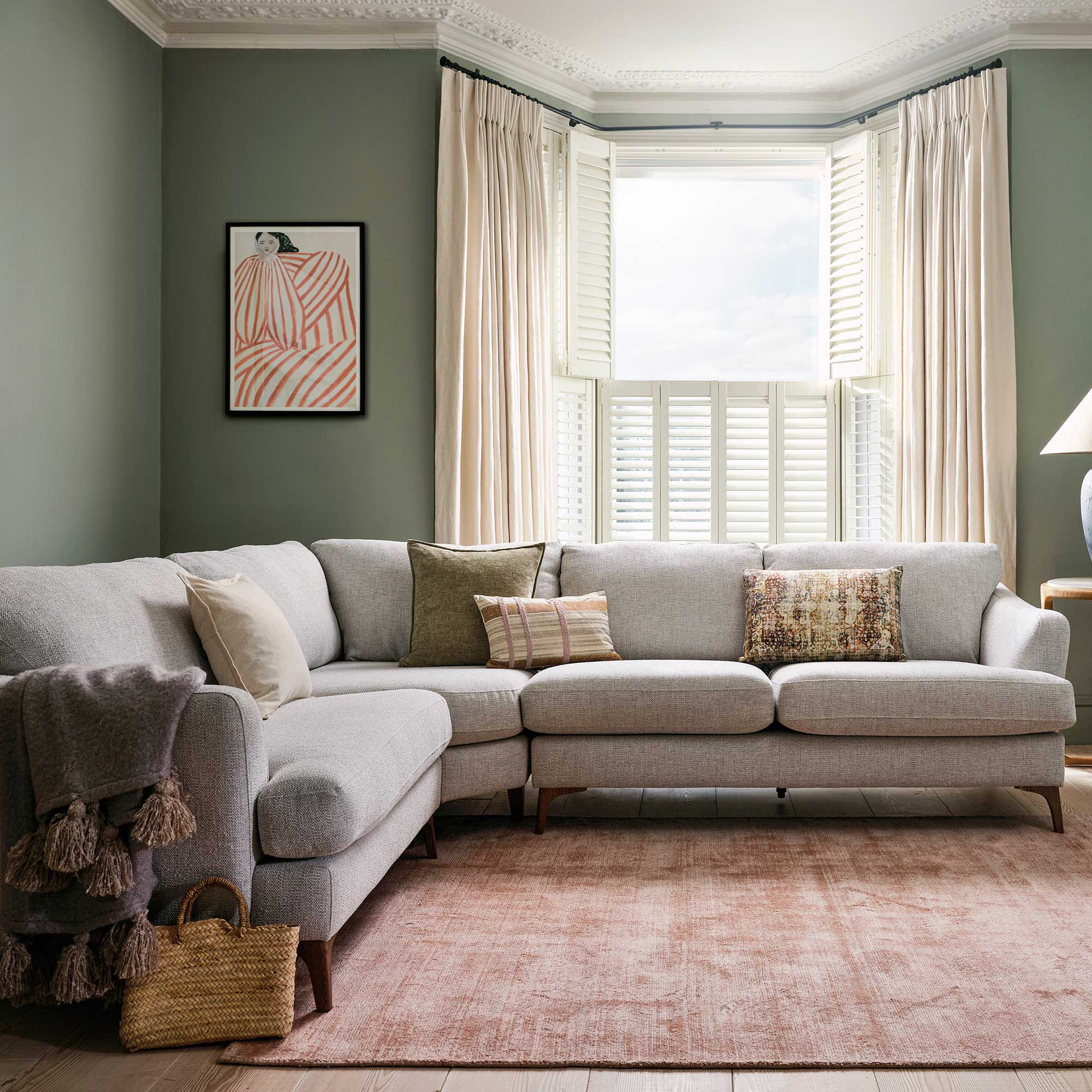 Embrey Fabric 2.5 Seater Corner Sofa With Left H and Cuddler End